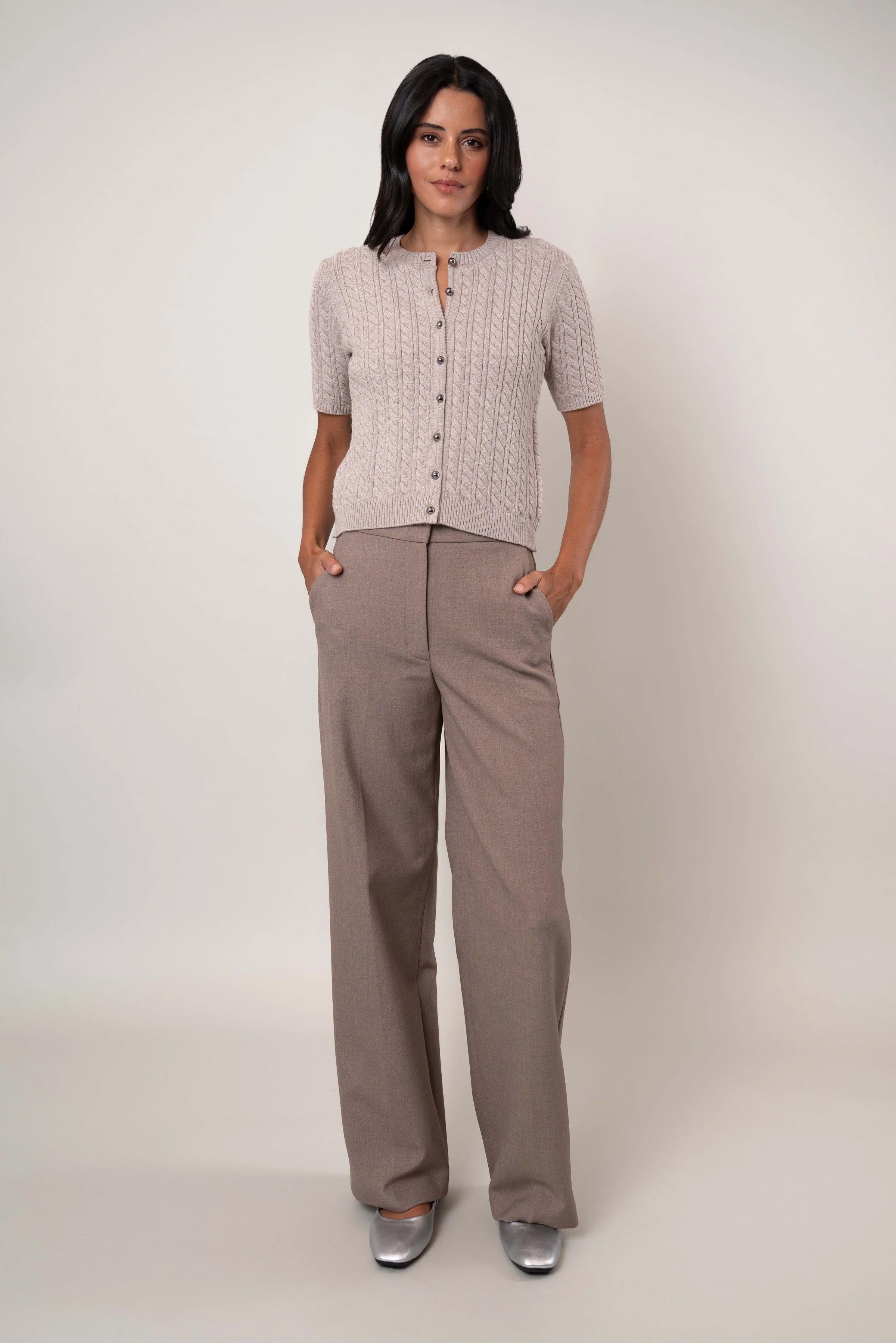 The Cable Short-Sleeve Cardigan