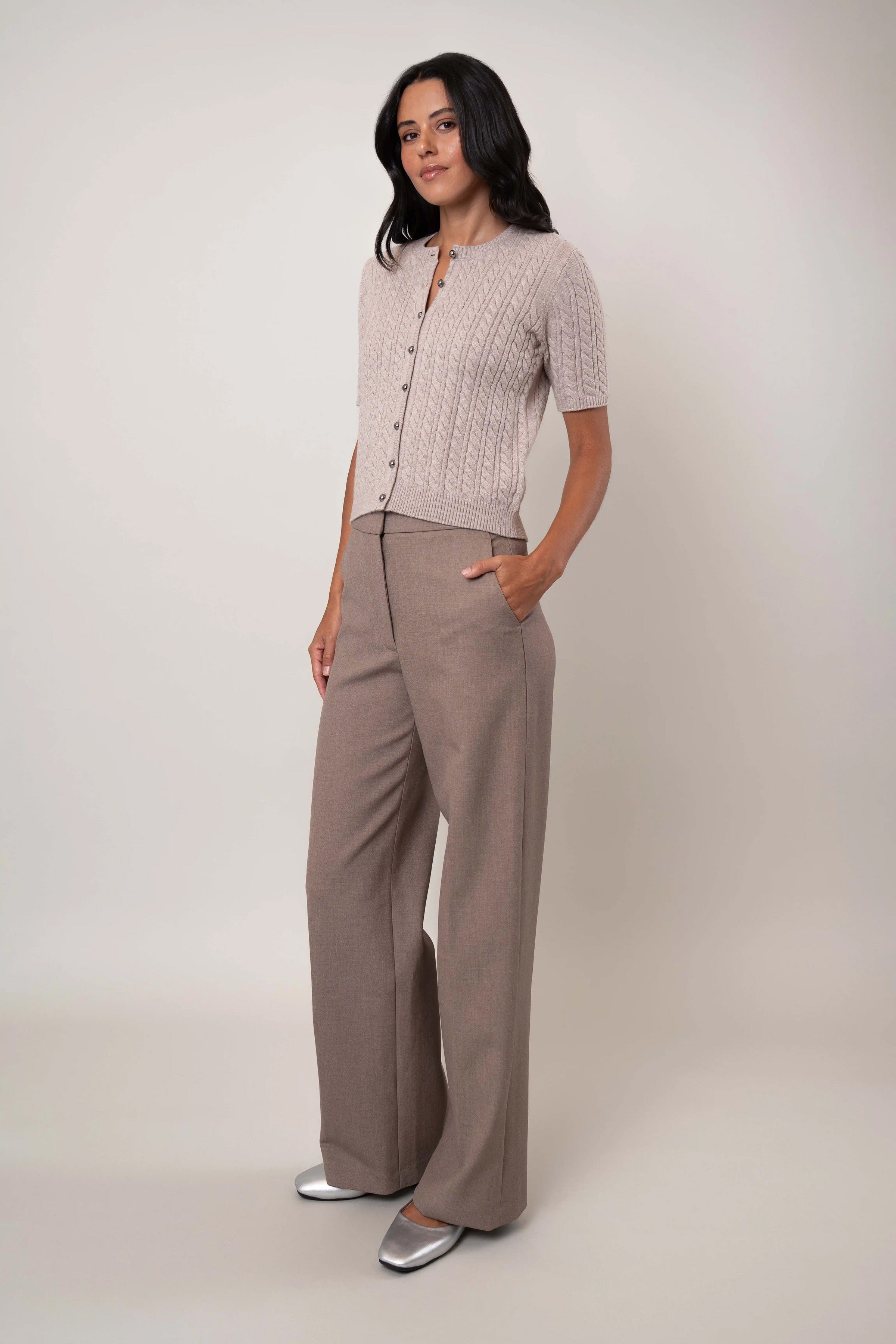 The Cable Short-Sleeve Cardigan