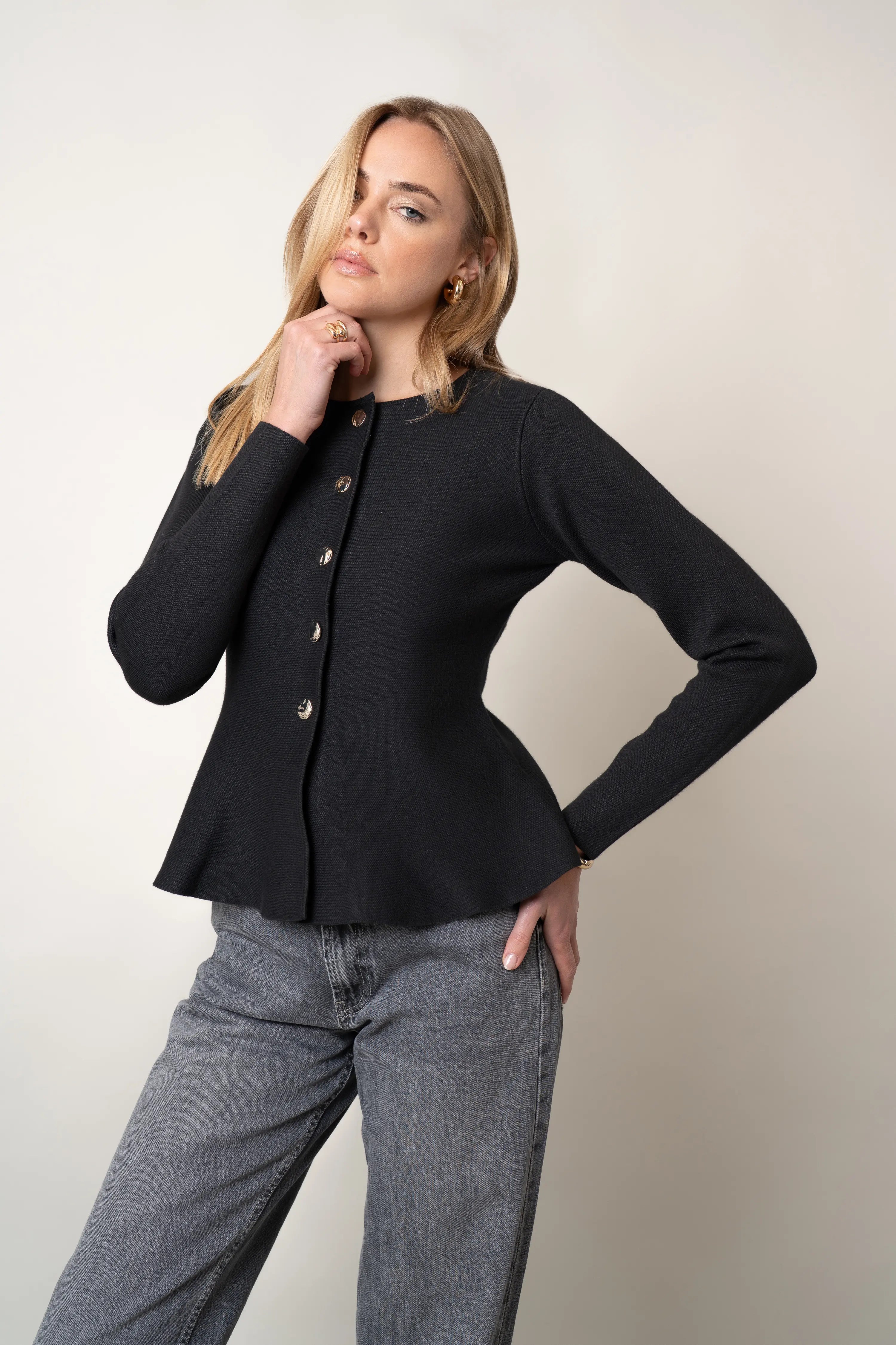 The Sculpted Button Cardigan