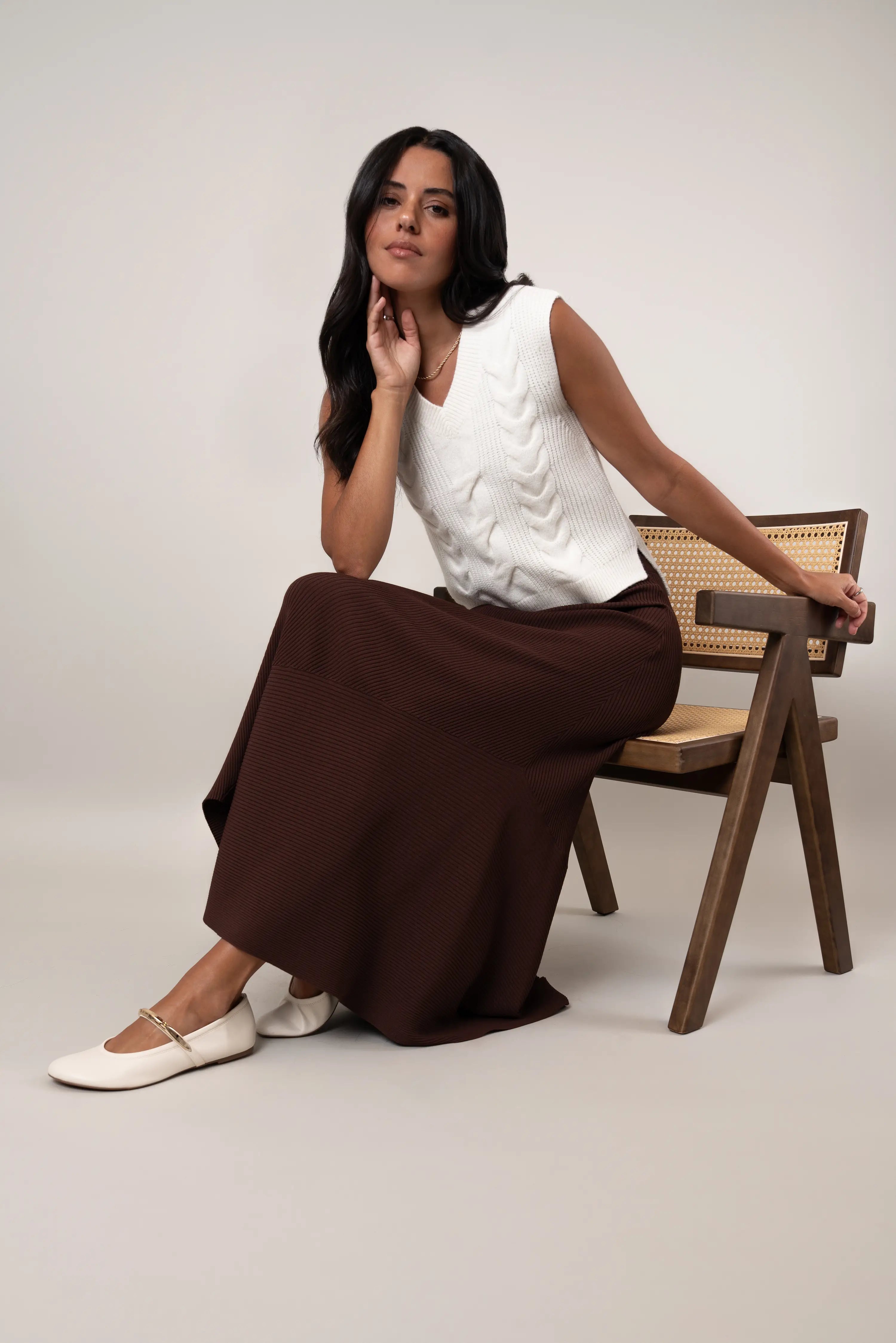 The Cable Knit V-Neck Vest