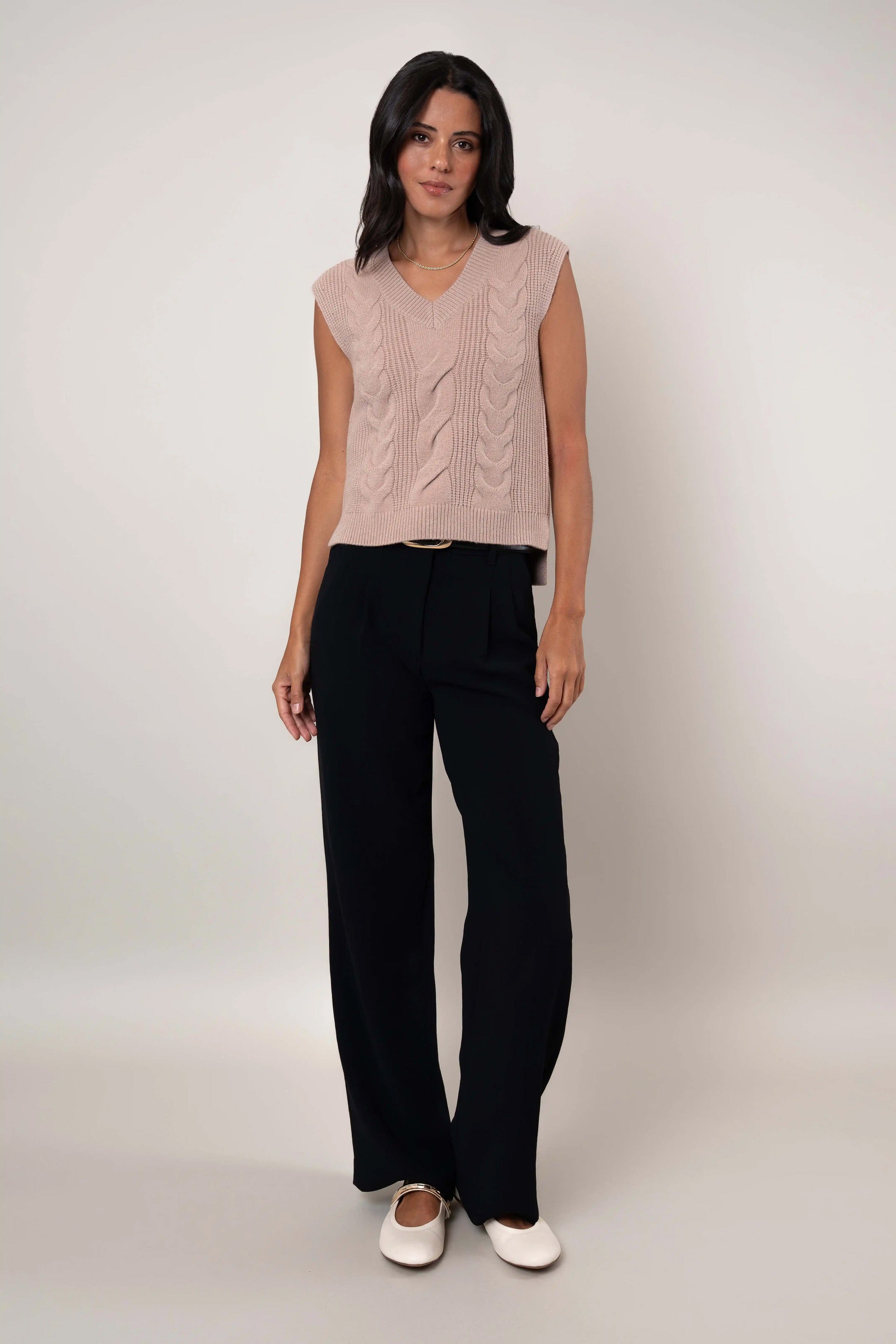 The Cable Knit V-Neck Vest