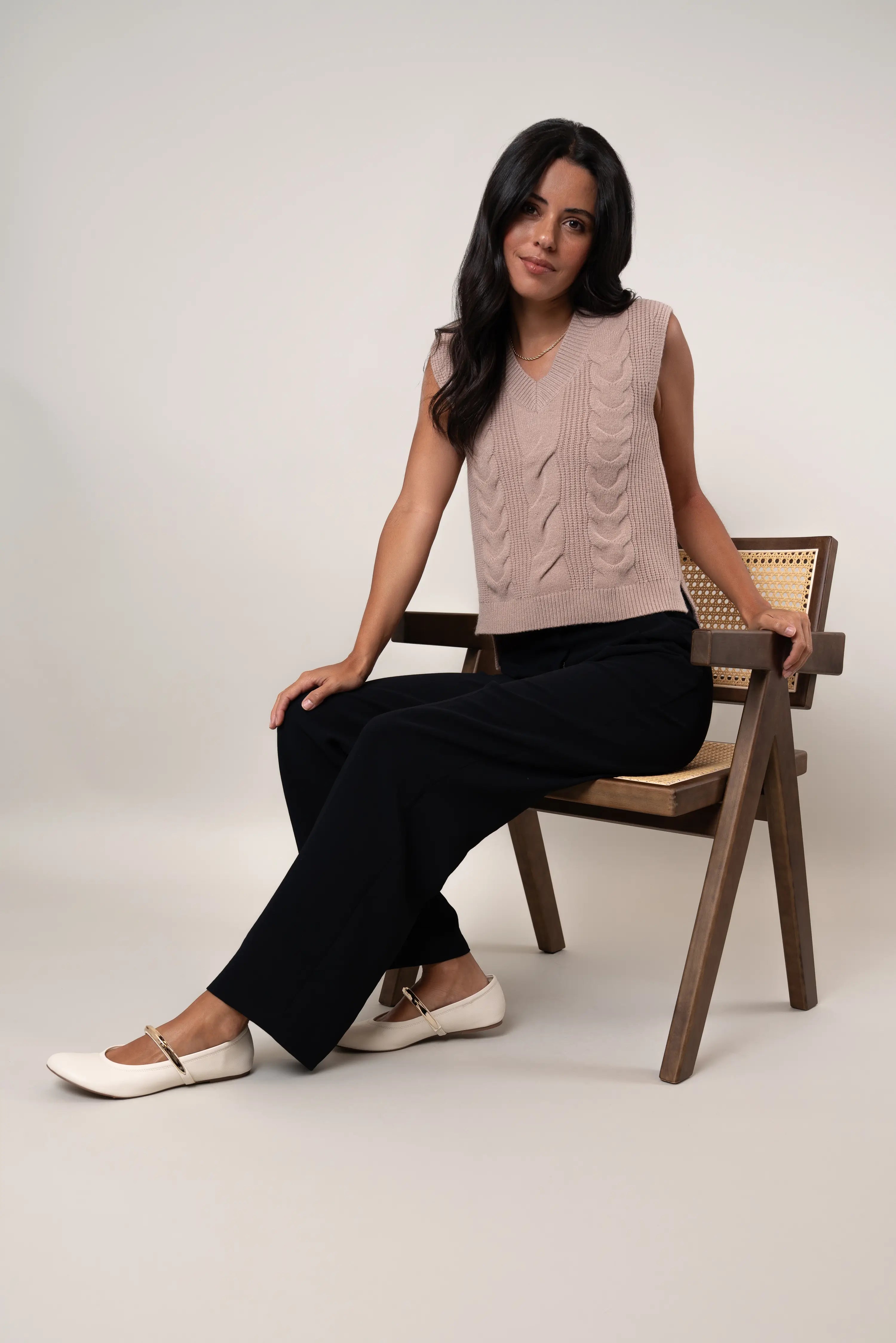 The Cable Knit V-Neck Vest