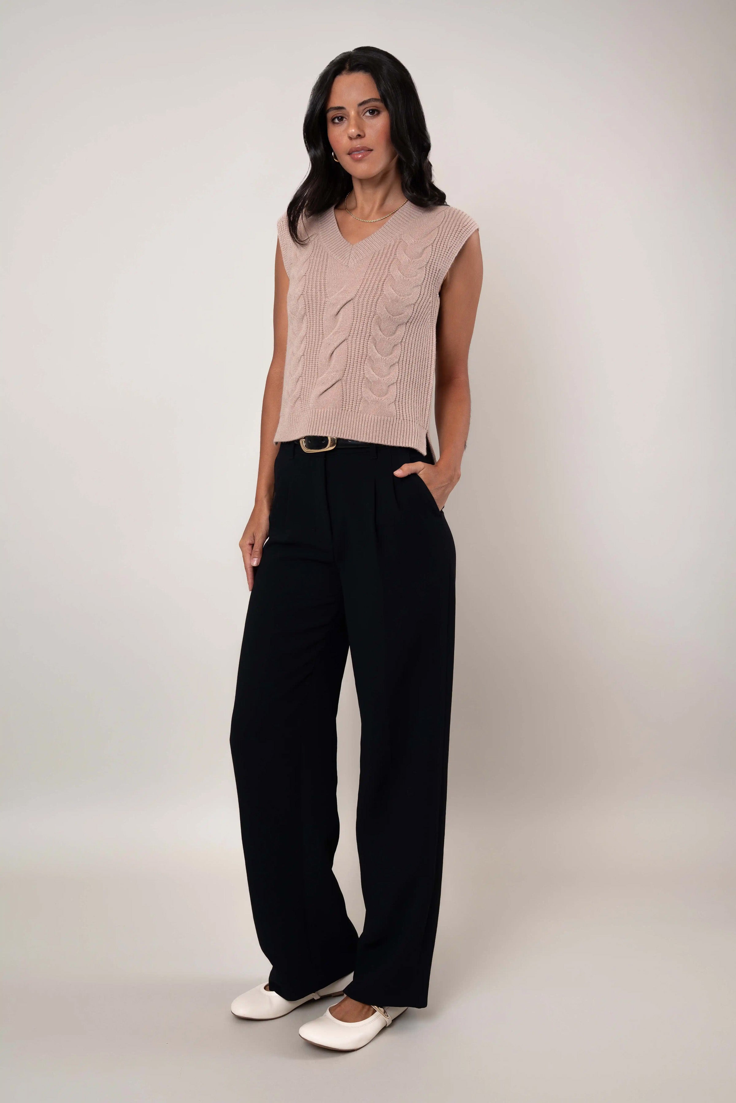 The Cable Knit V-Neck Vest