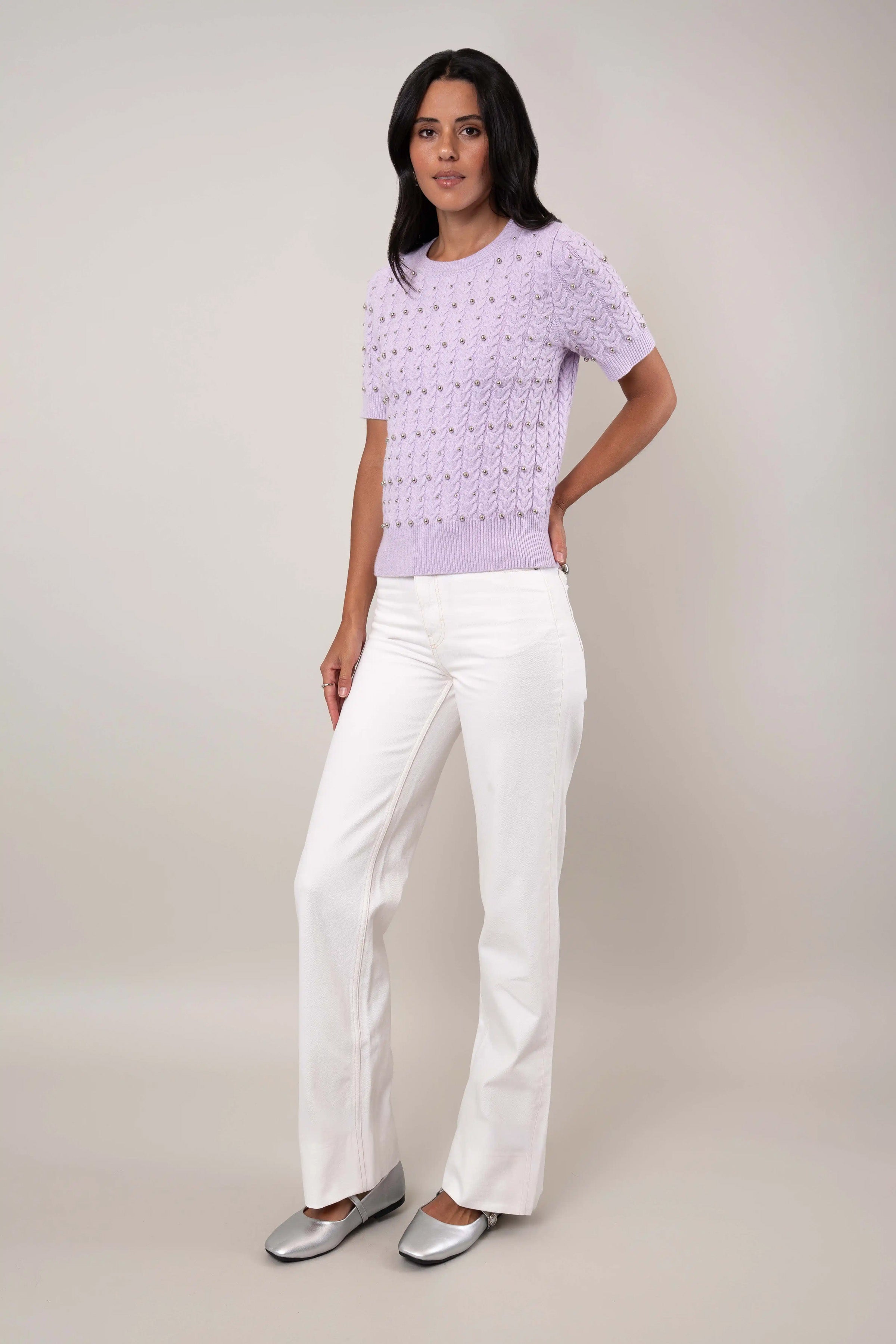 The Embellished Cable Knit Top