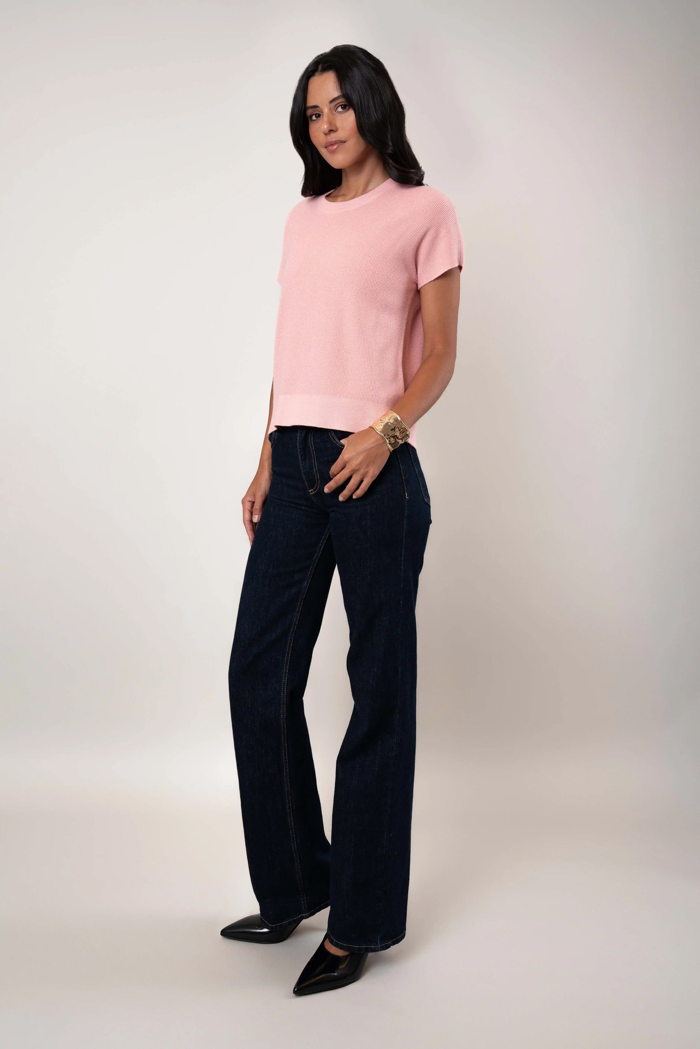 The Short Sleeve Seed Stitch Sweater