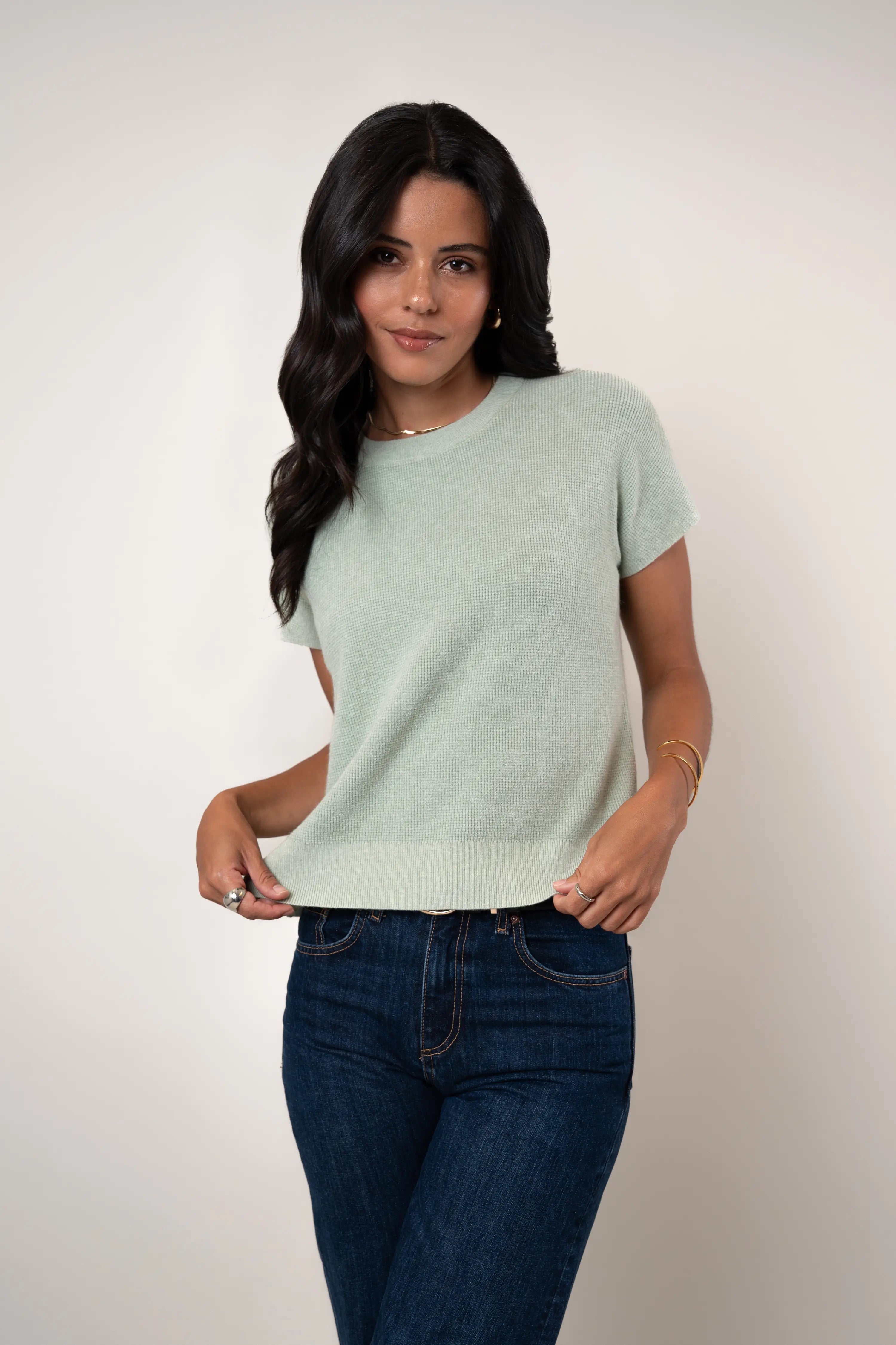 The Short Sleeve Seed Stitch Sweater
