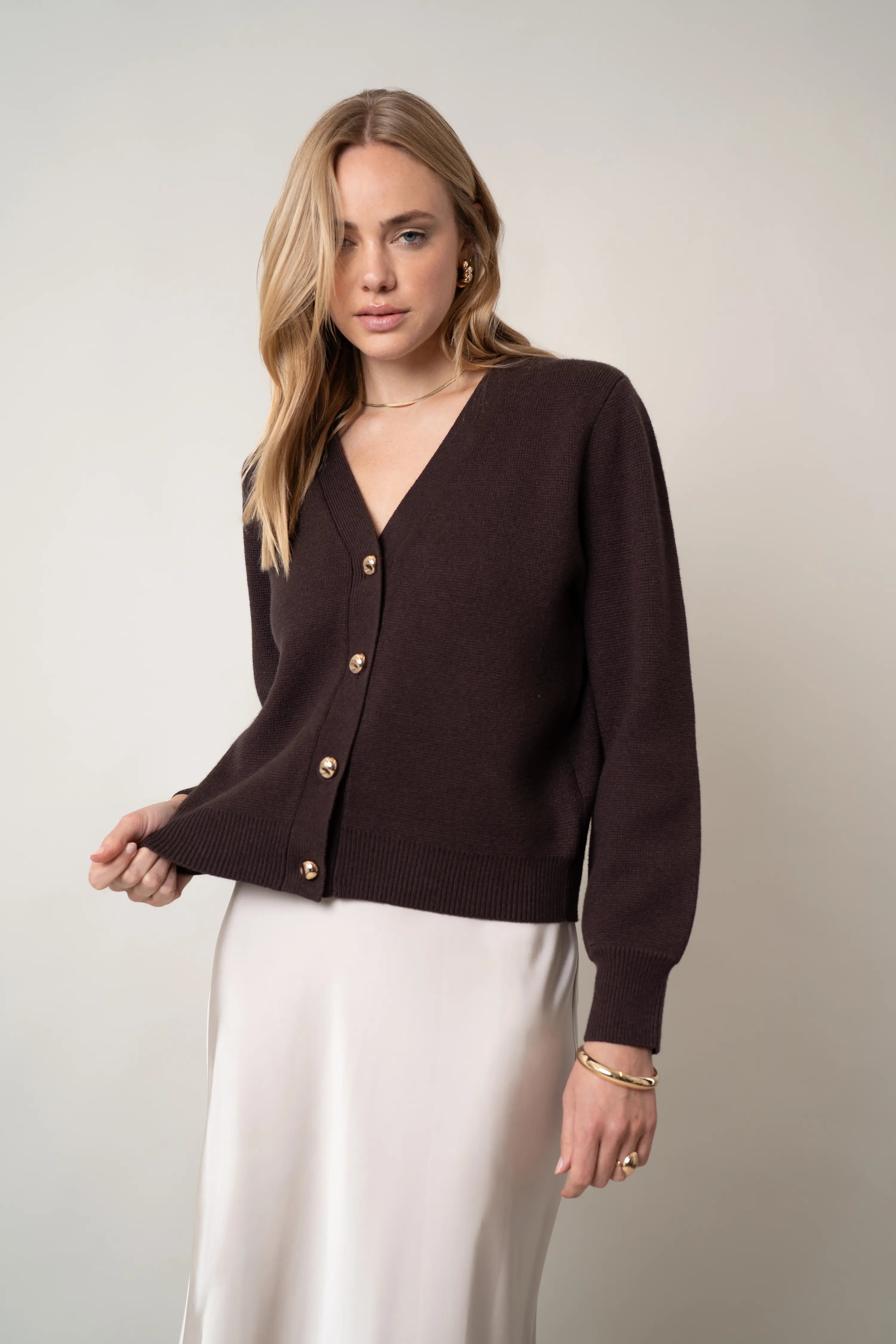 The Polished V-Neck Cardigan