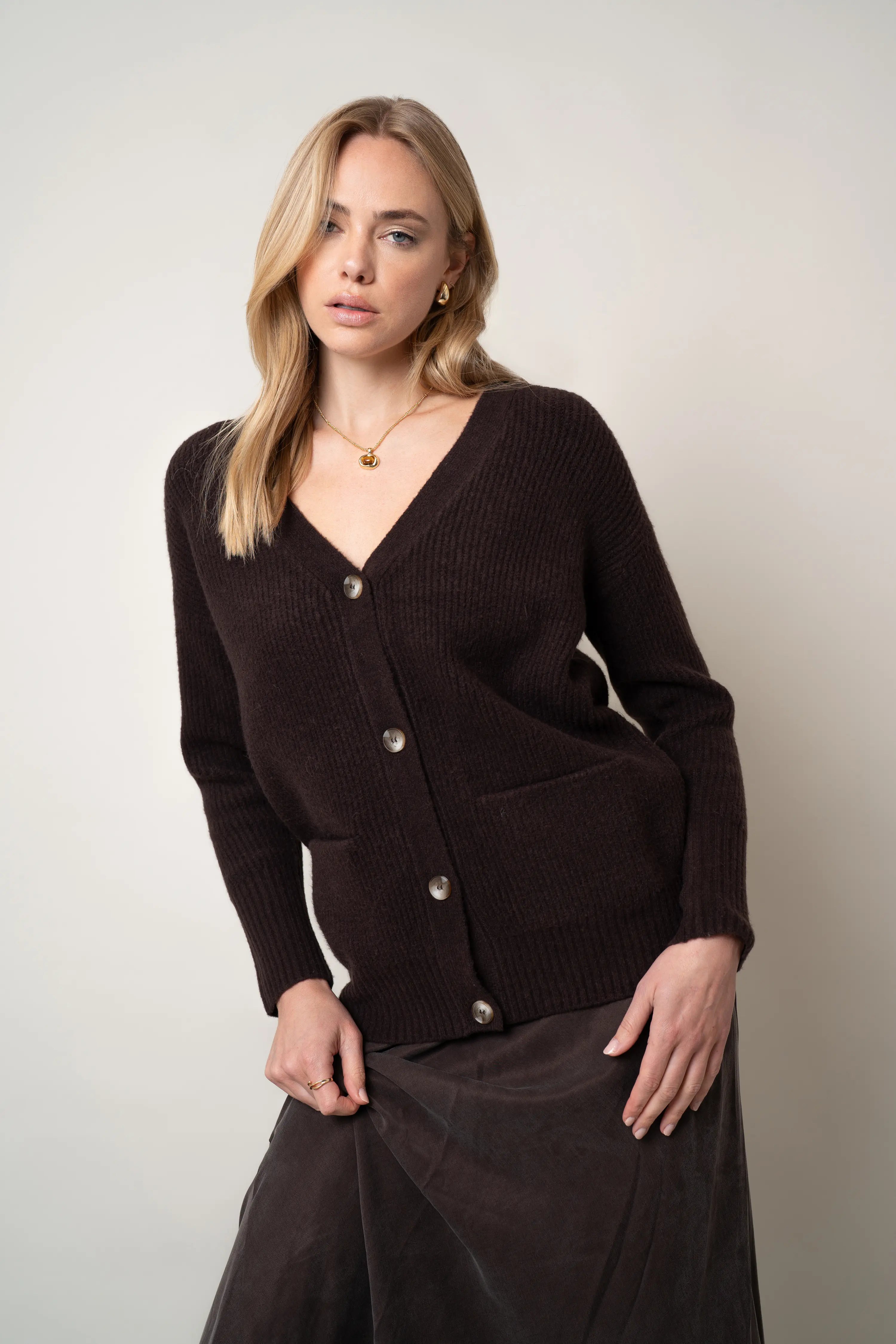 The Buttoned Wrap Cardigan