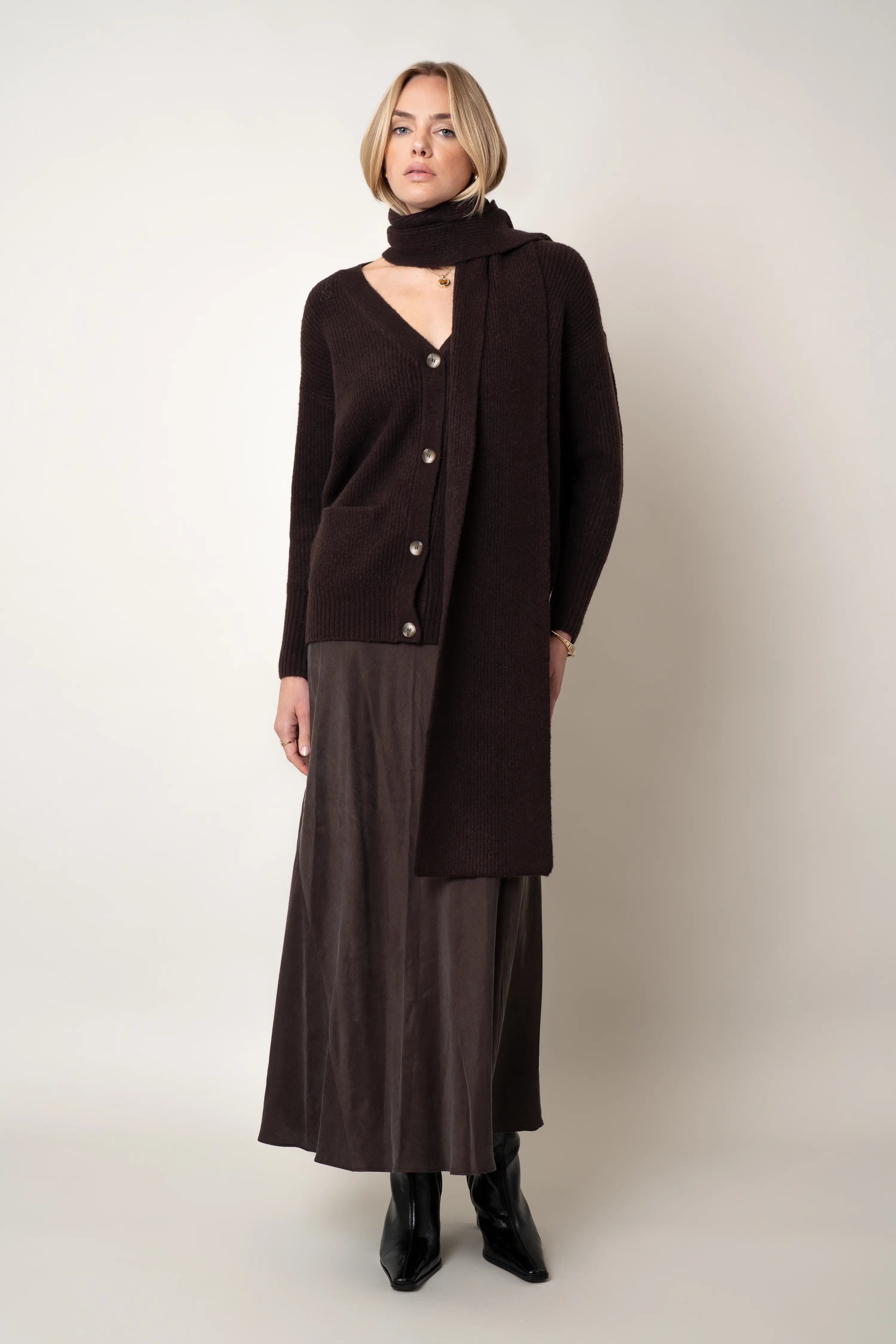 The Buttoned Wrap Cardigan