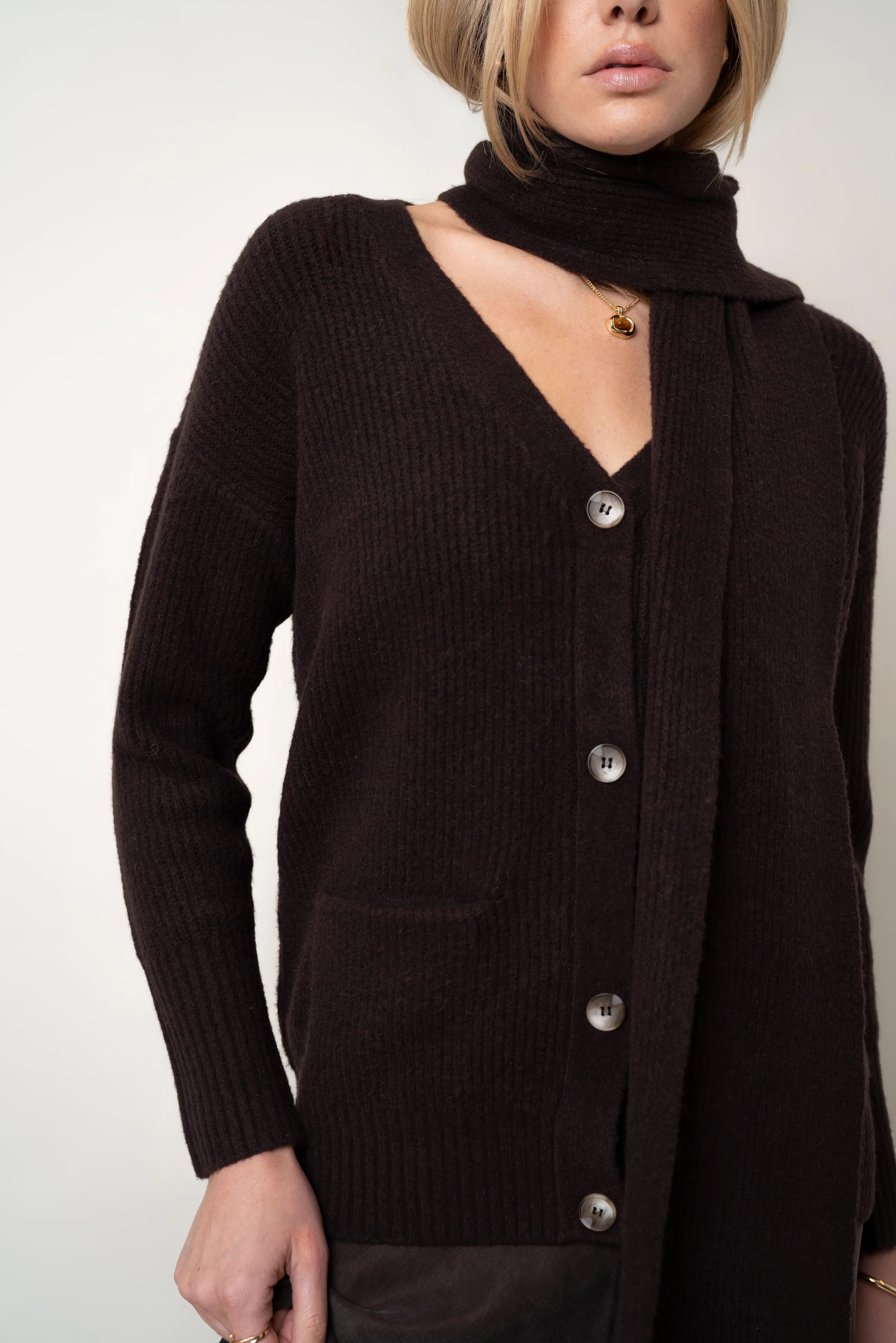 The Buttoned Wrap Cardigan