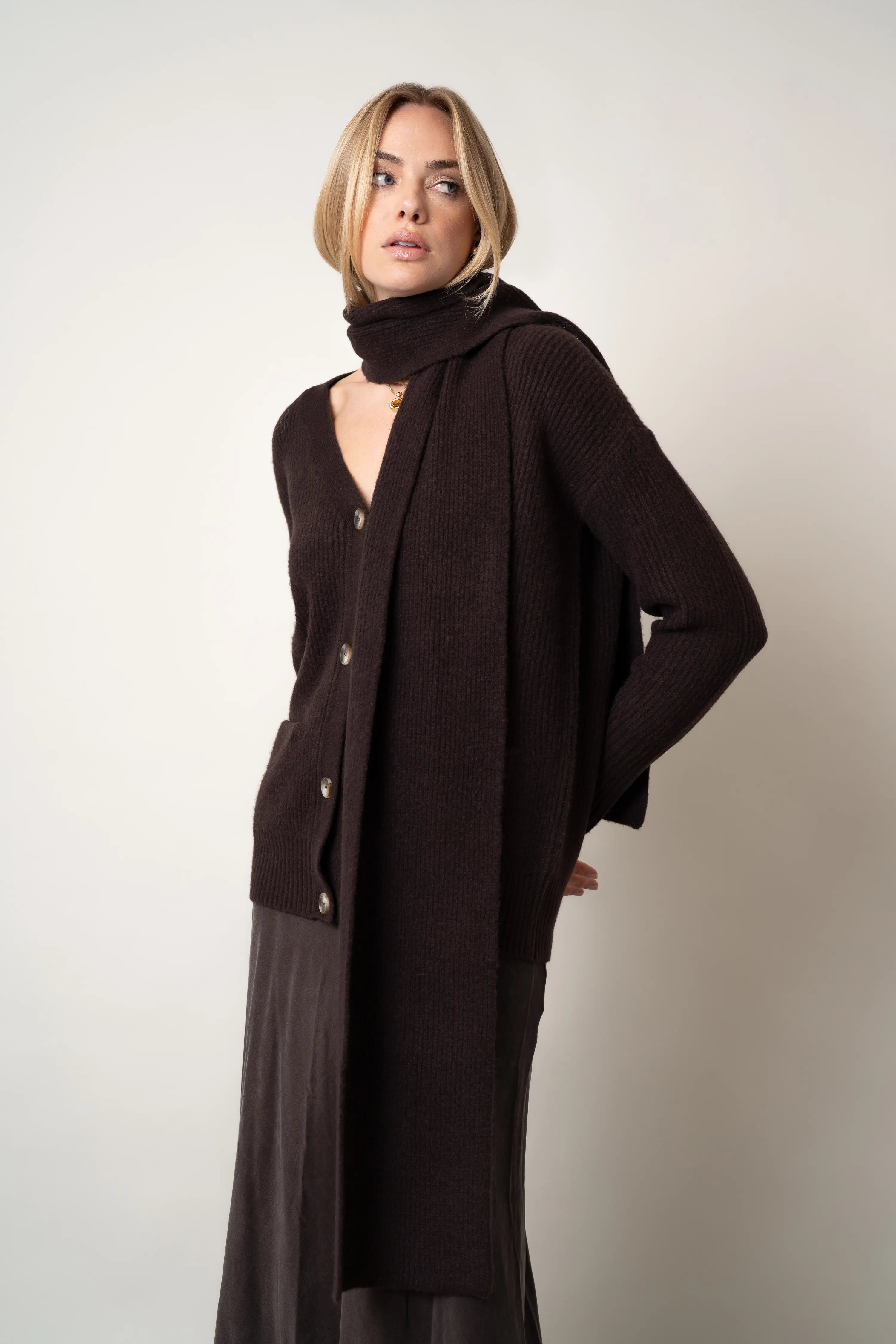 The Buttoned Wrap Cardigan