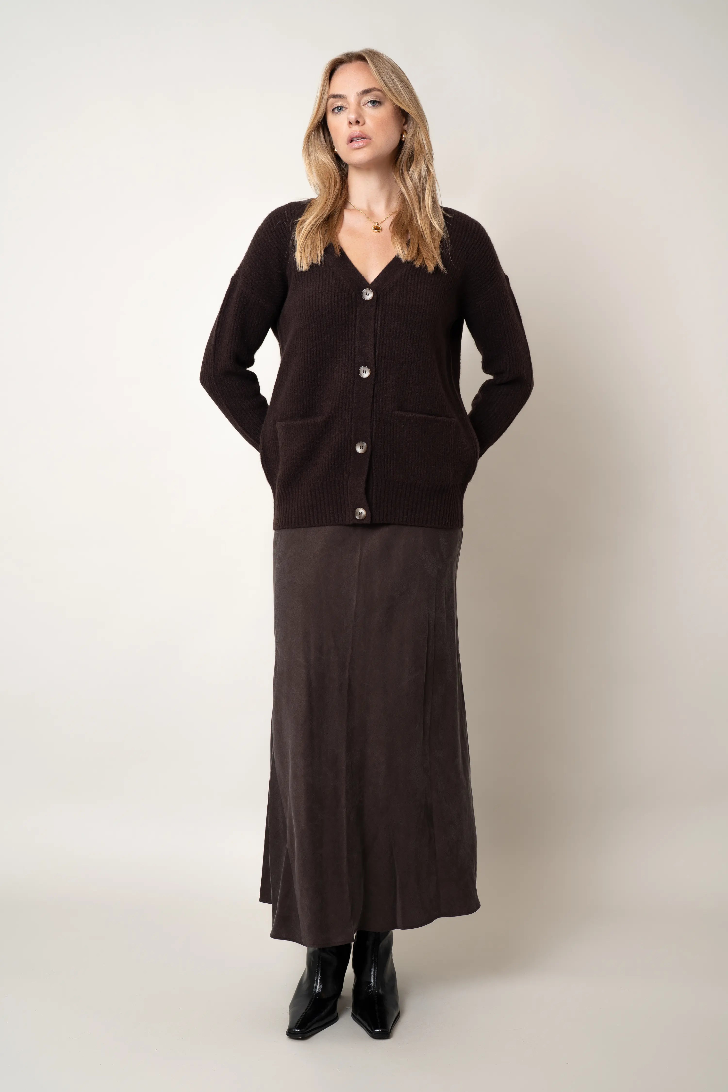 The Buttoned Wrap Cardigan