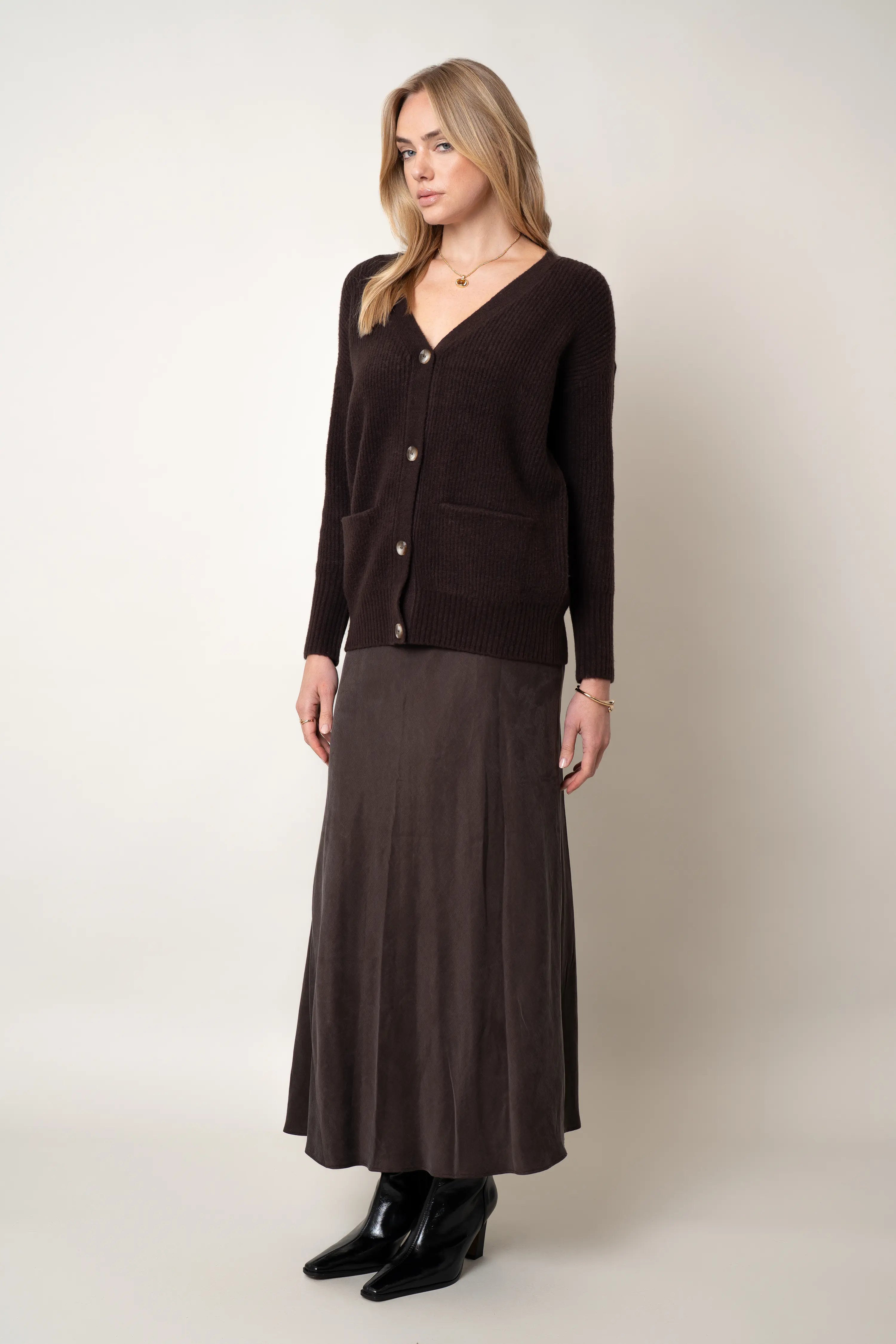 The Buttoned Wrap Cardigan