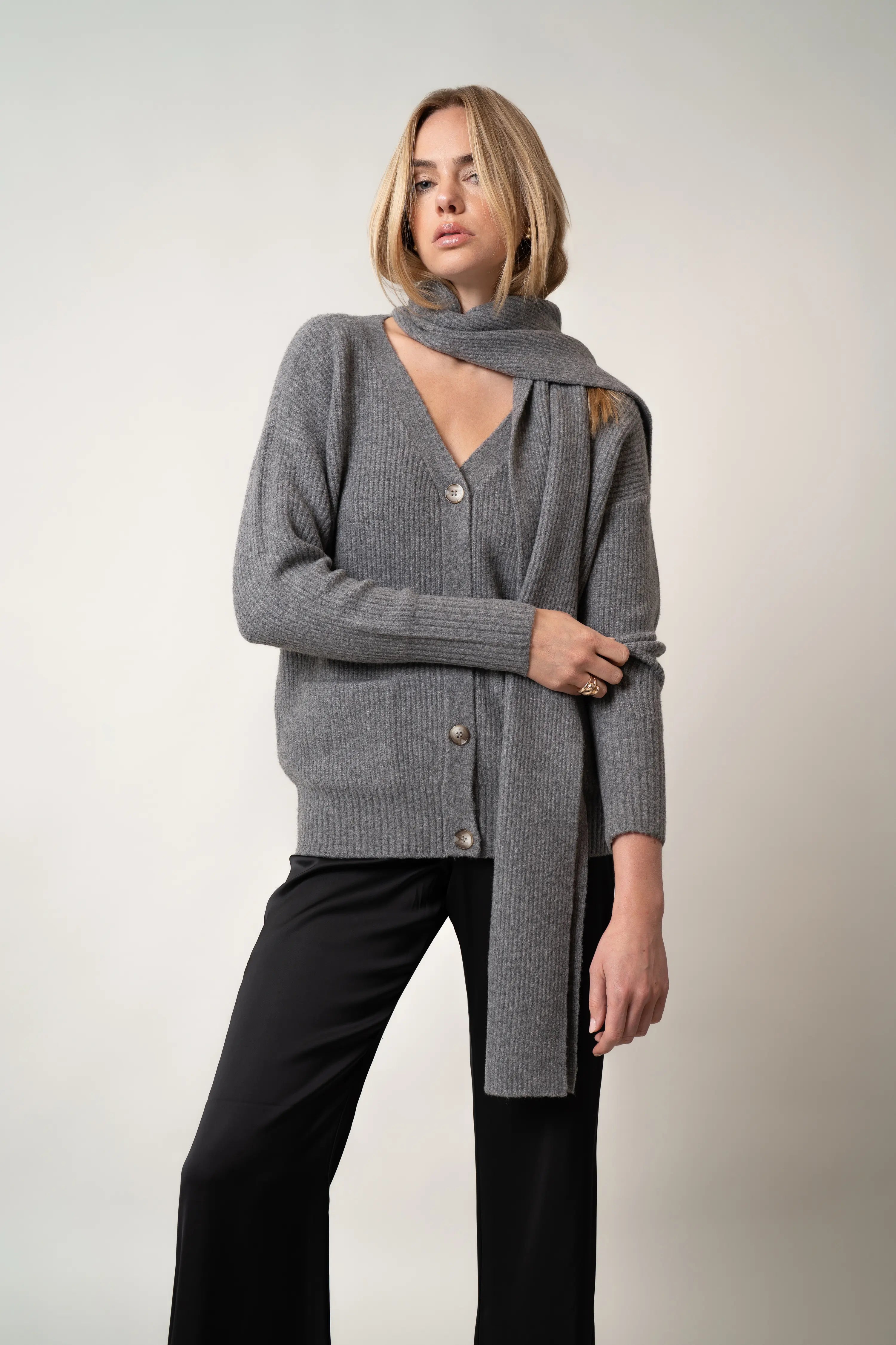 The Buttoned Wrap Cardigan