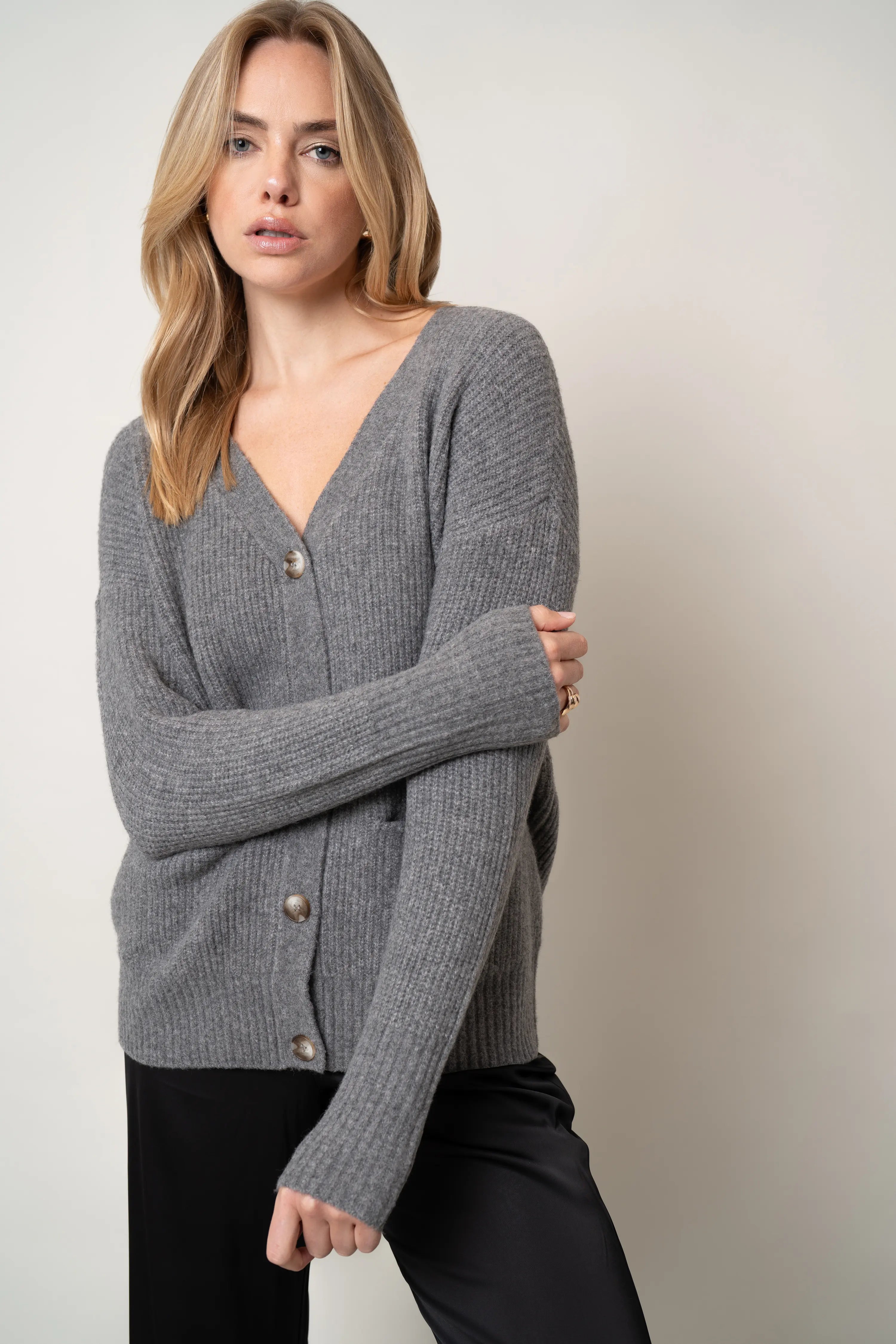 The Buttoned Wrap Cardigan