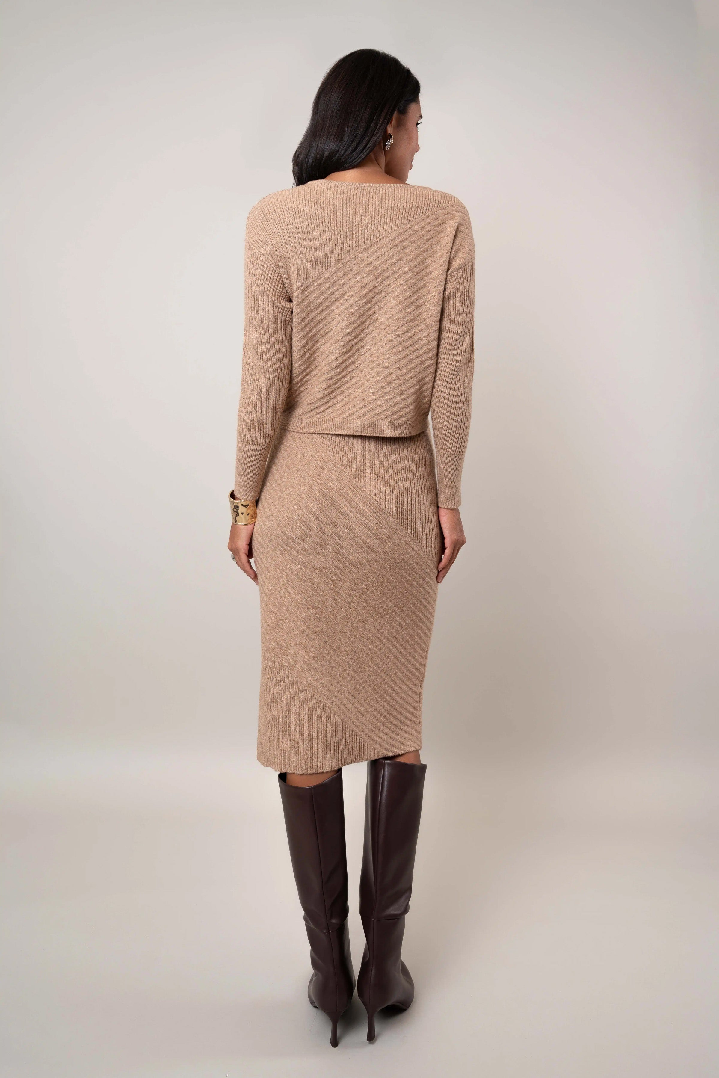 The Ribbed Sweater and Skirt Set
