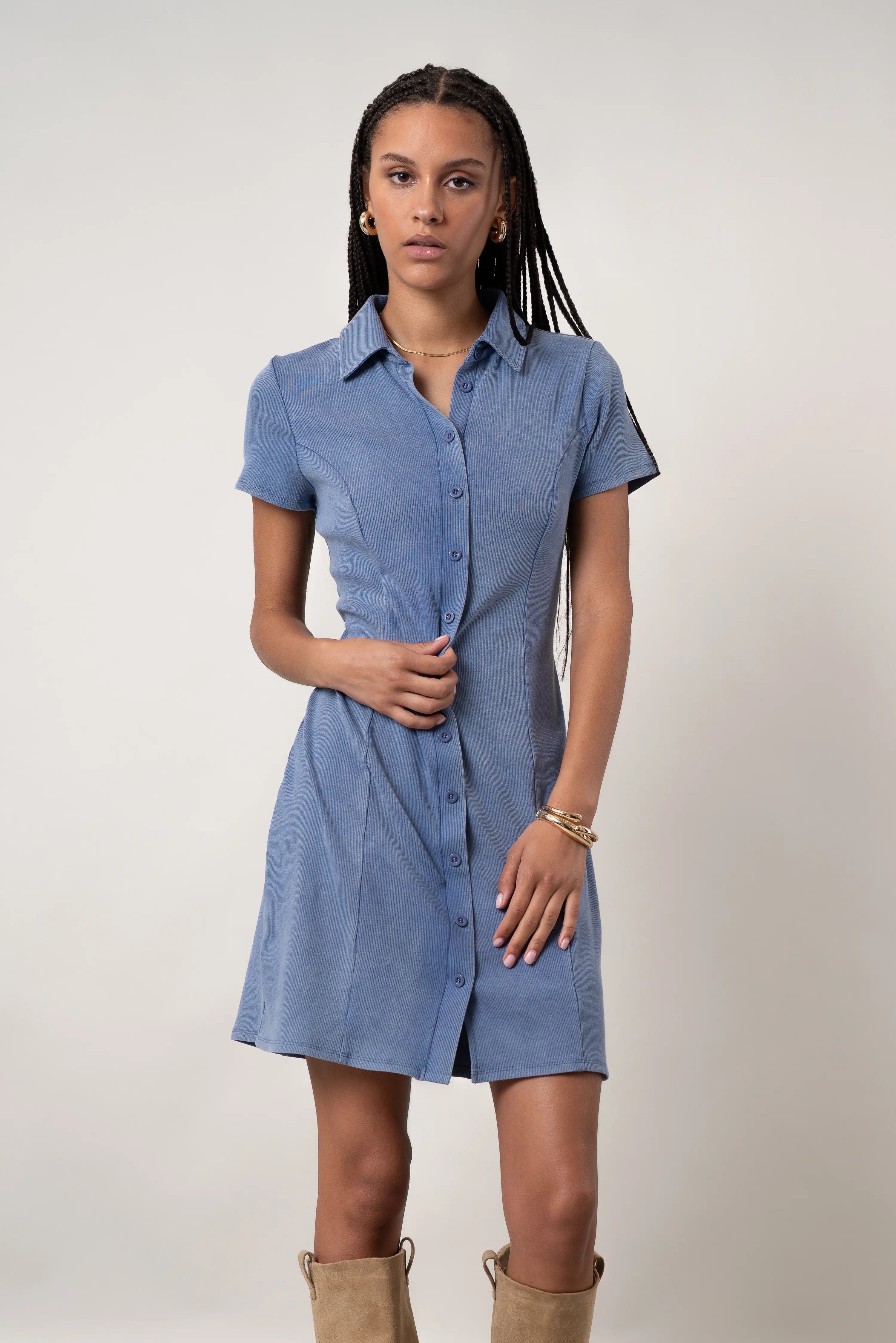 The Short Sleeve Polo Mini Dress
