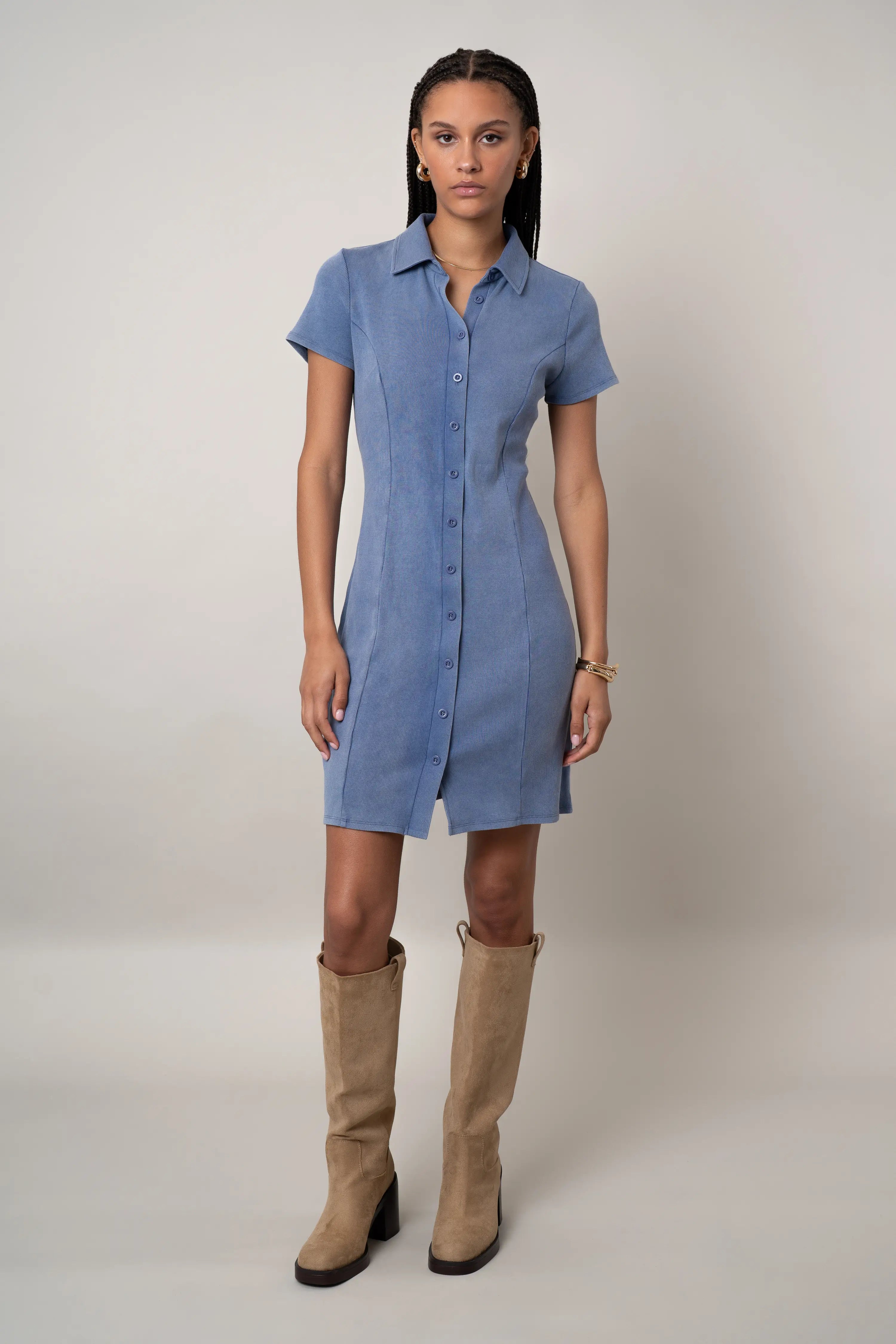 The Short Sleeve Polo Mini Dress