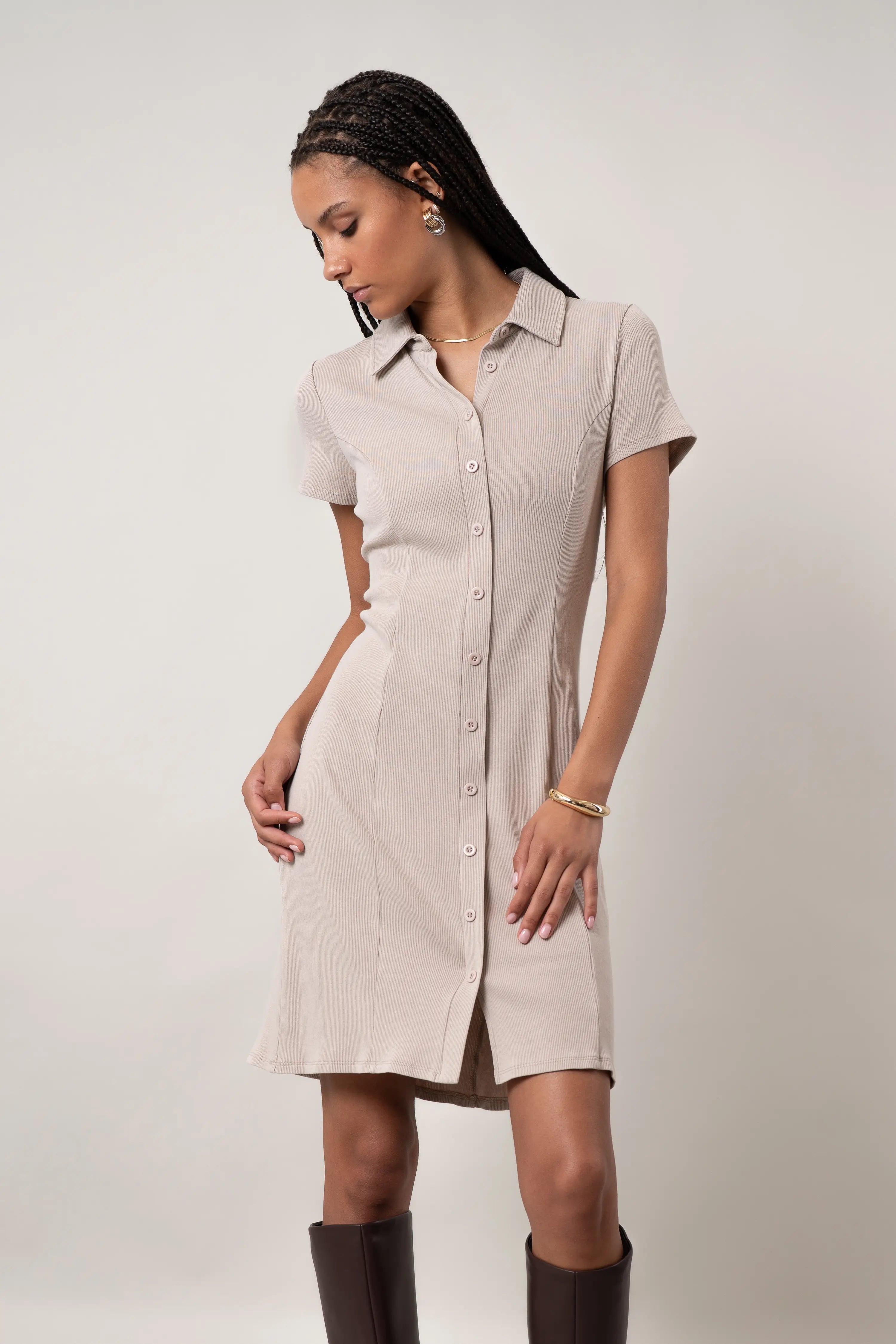 The Short Sleeve Polo Mini Dress