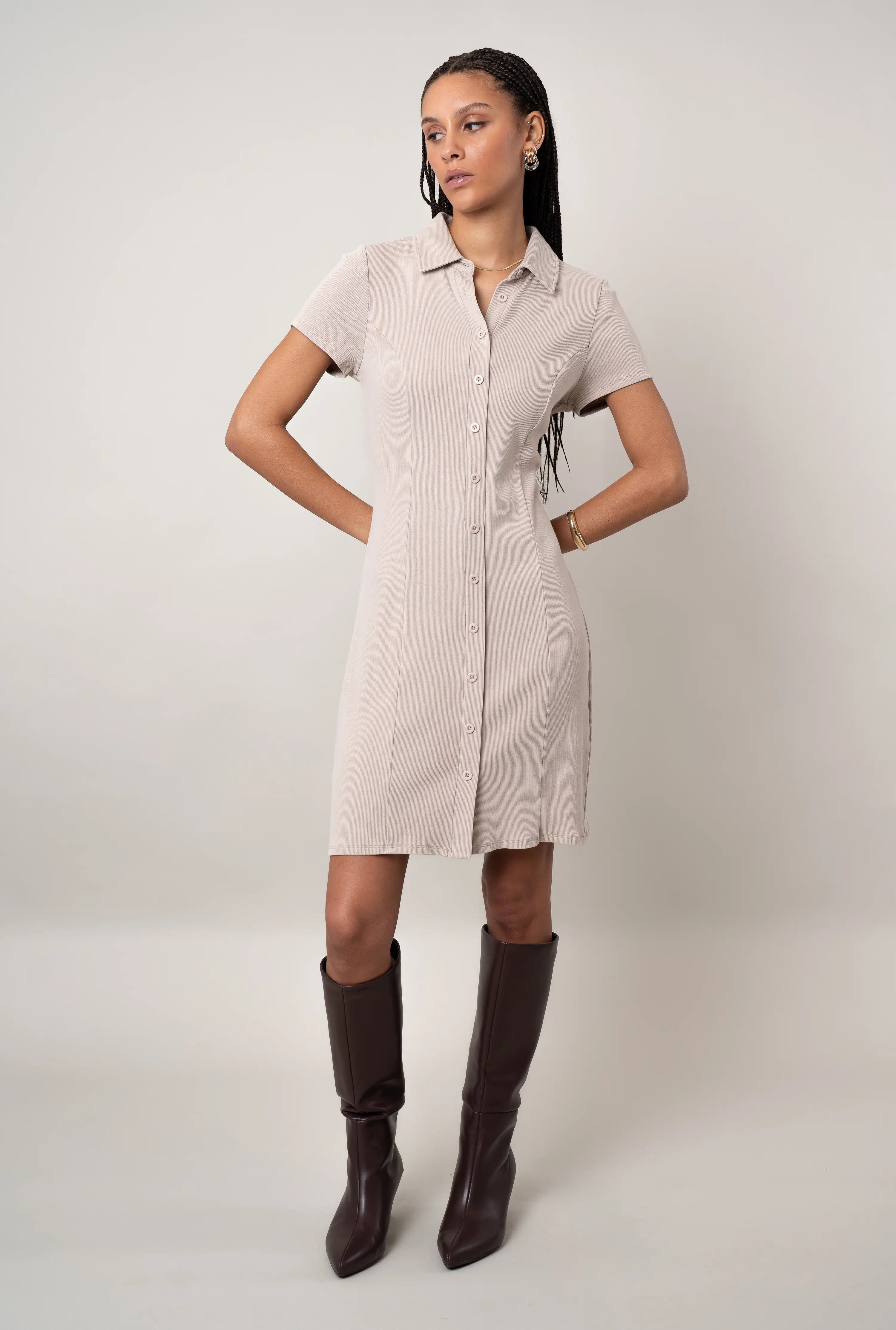 The Short Sleeve Polo Mini Dress