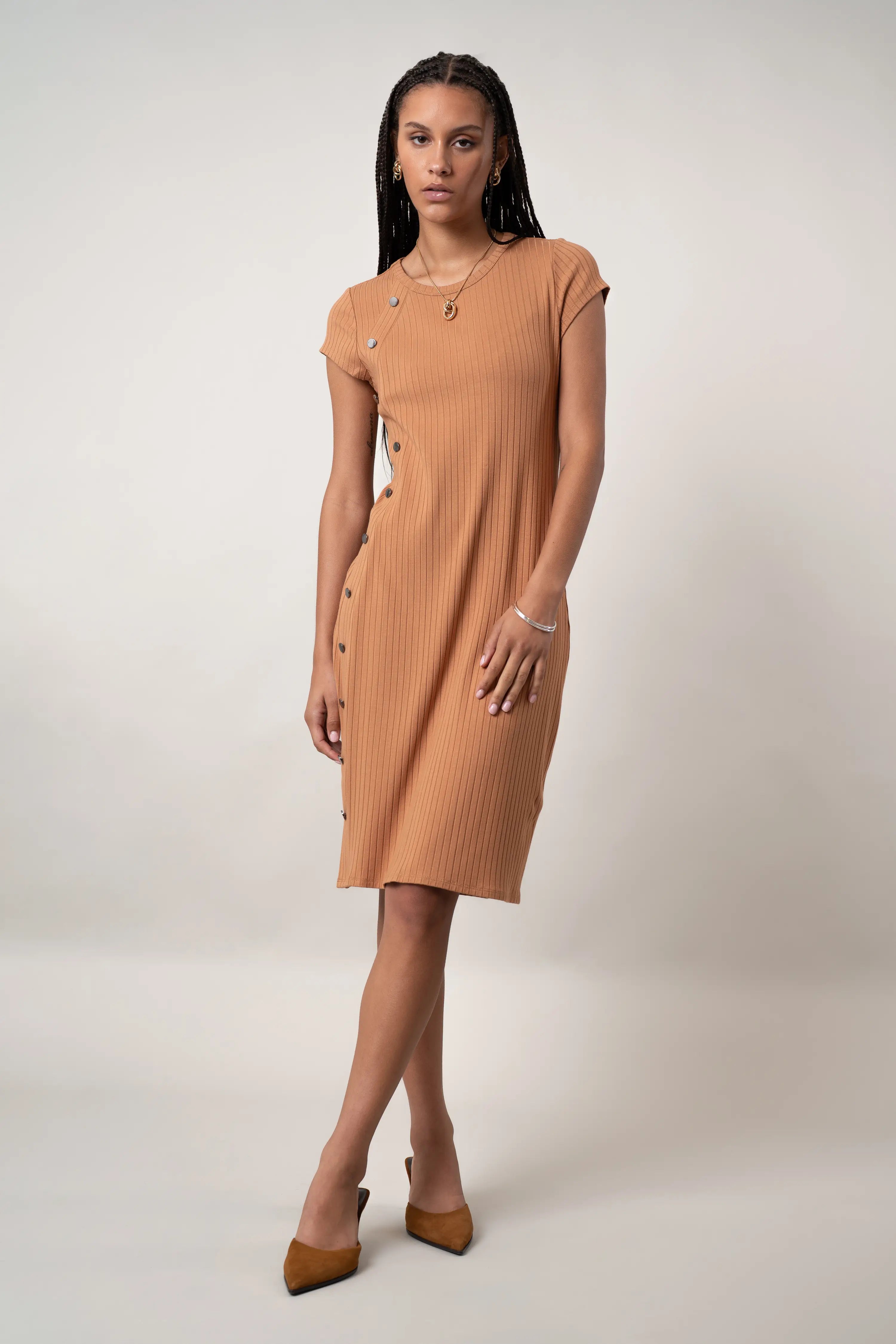 The Asymmetrical Button Dress