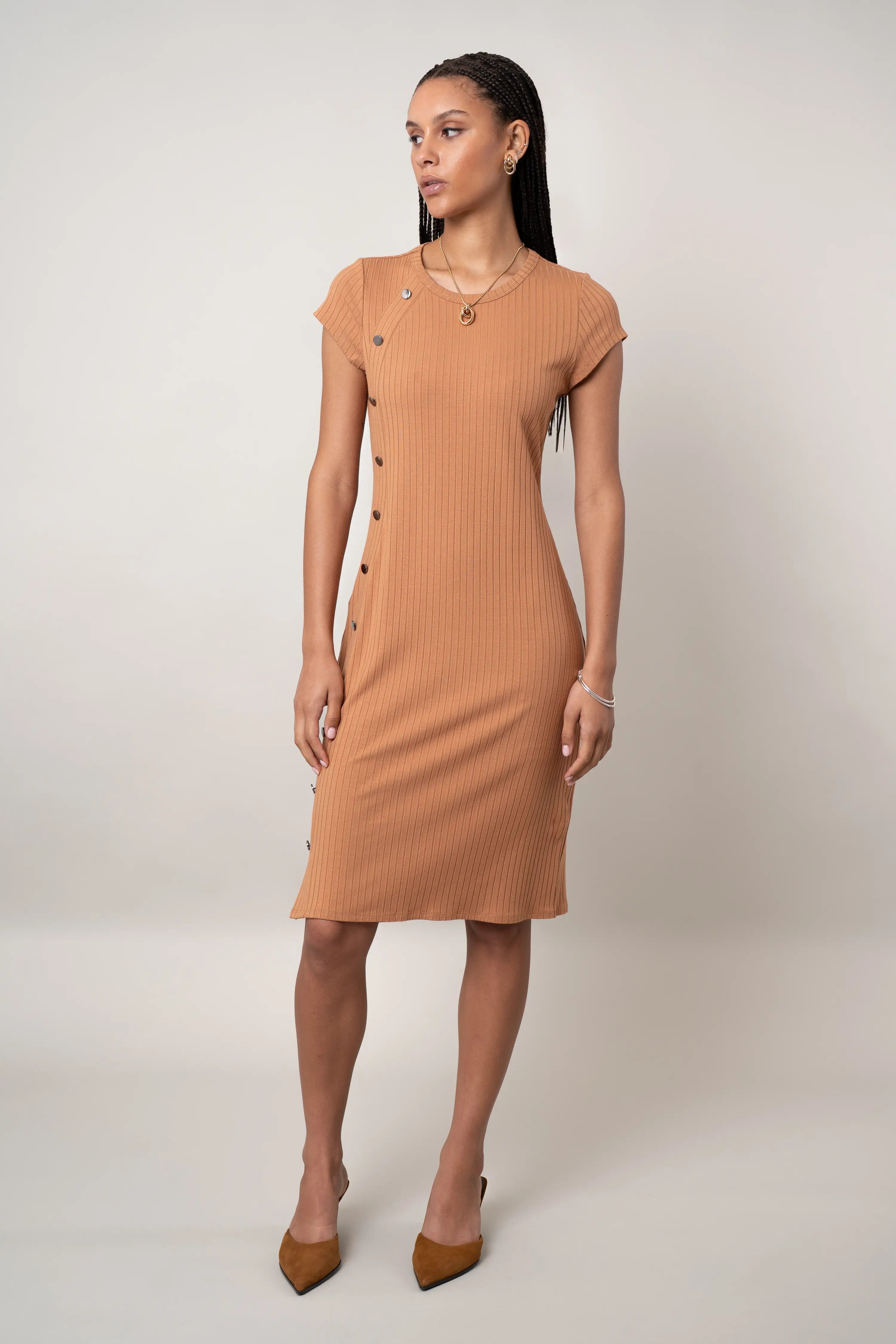 The Asymmetrical Button Dress