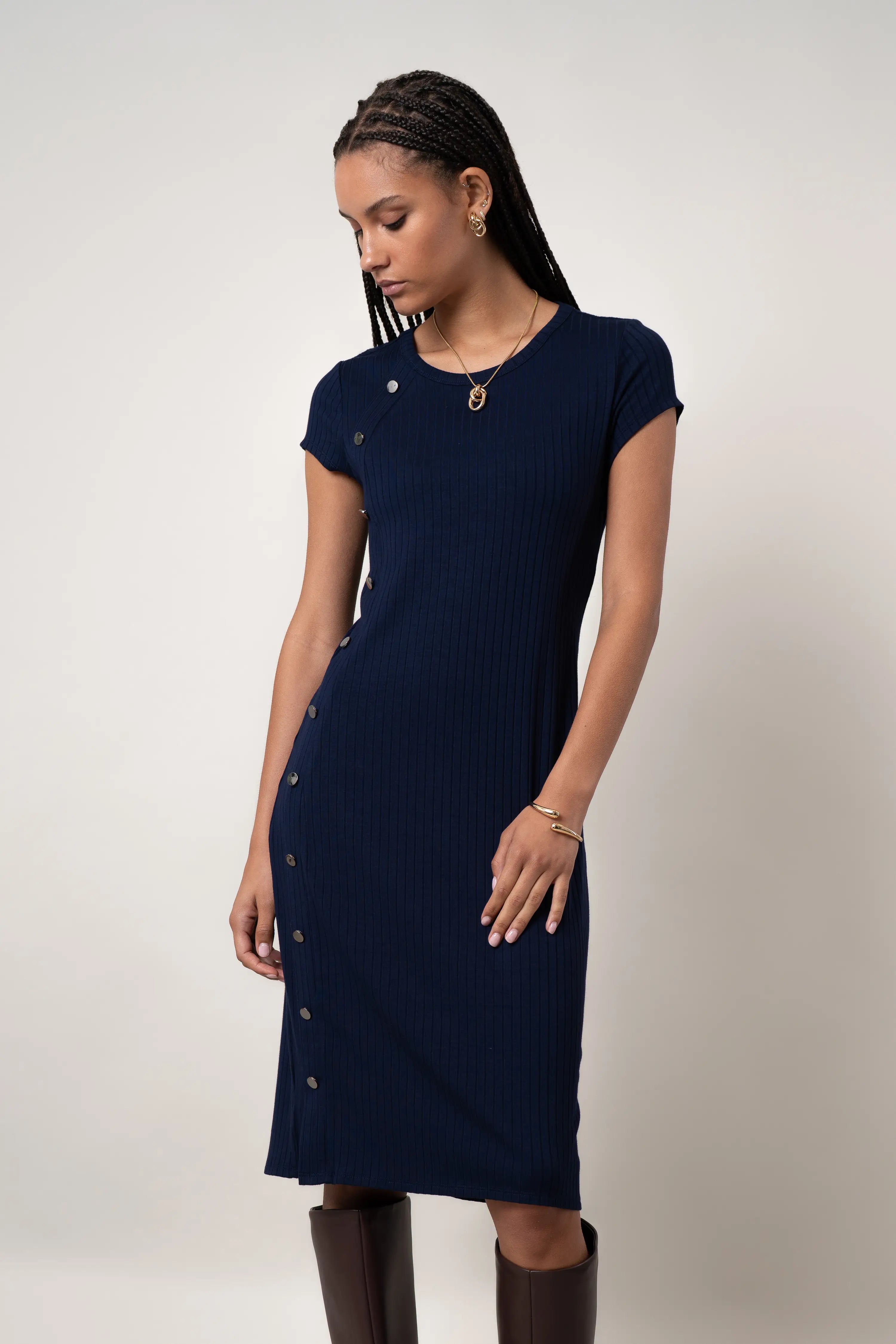The Asymmetrical Button Dress