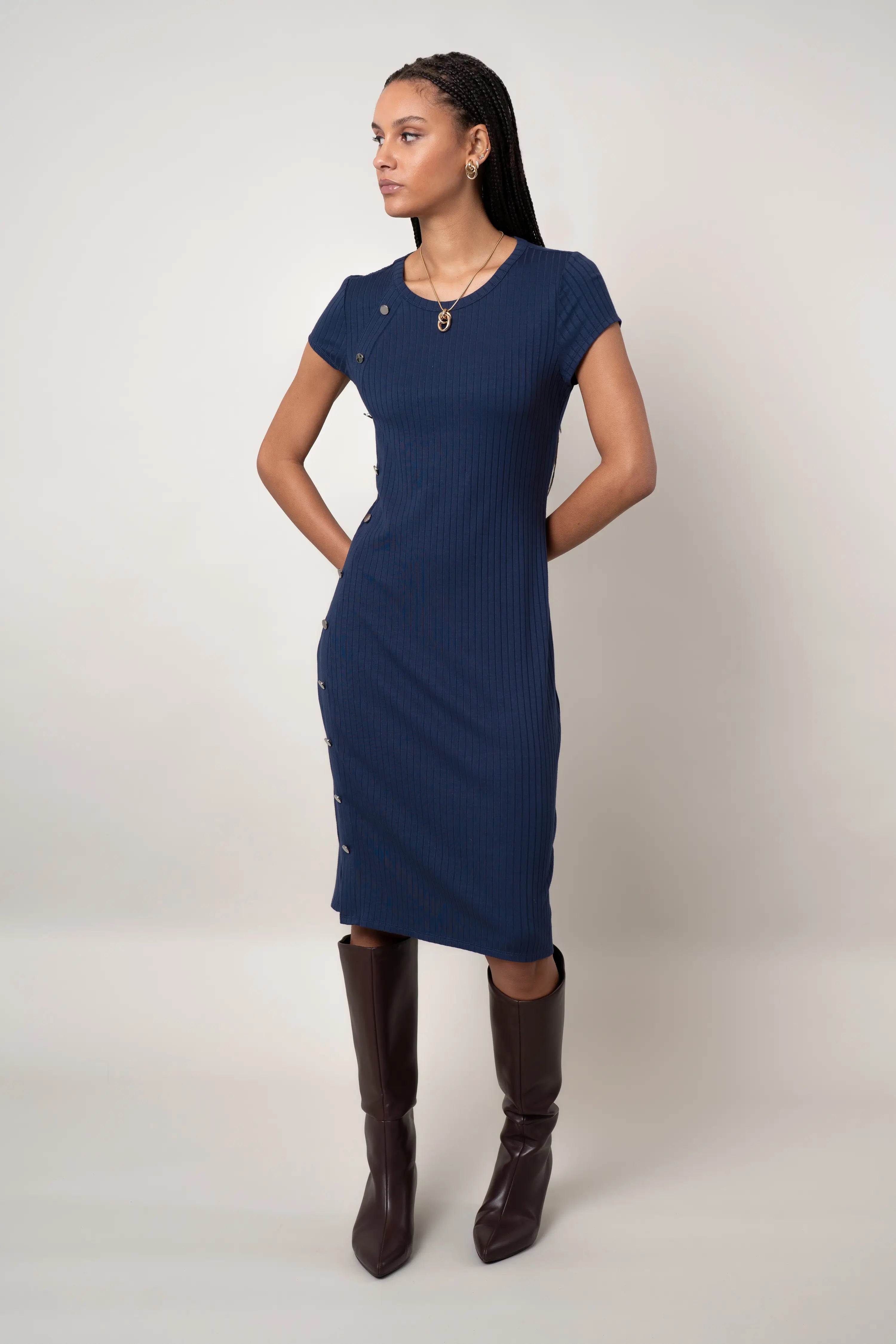 The Asymmetrical Button Dress