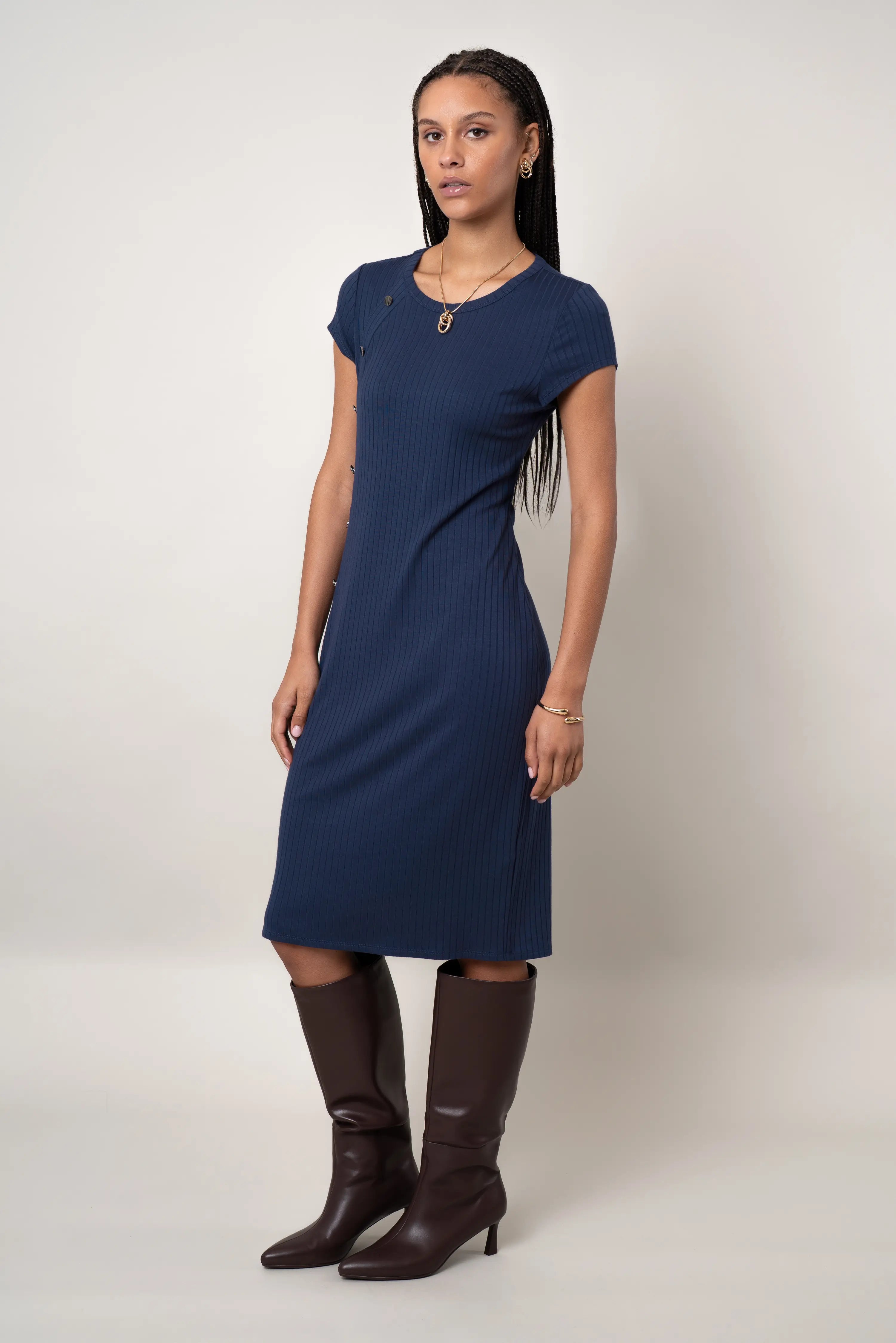 The Asymmetrical Button Dress