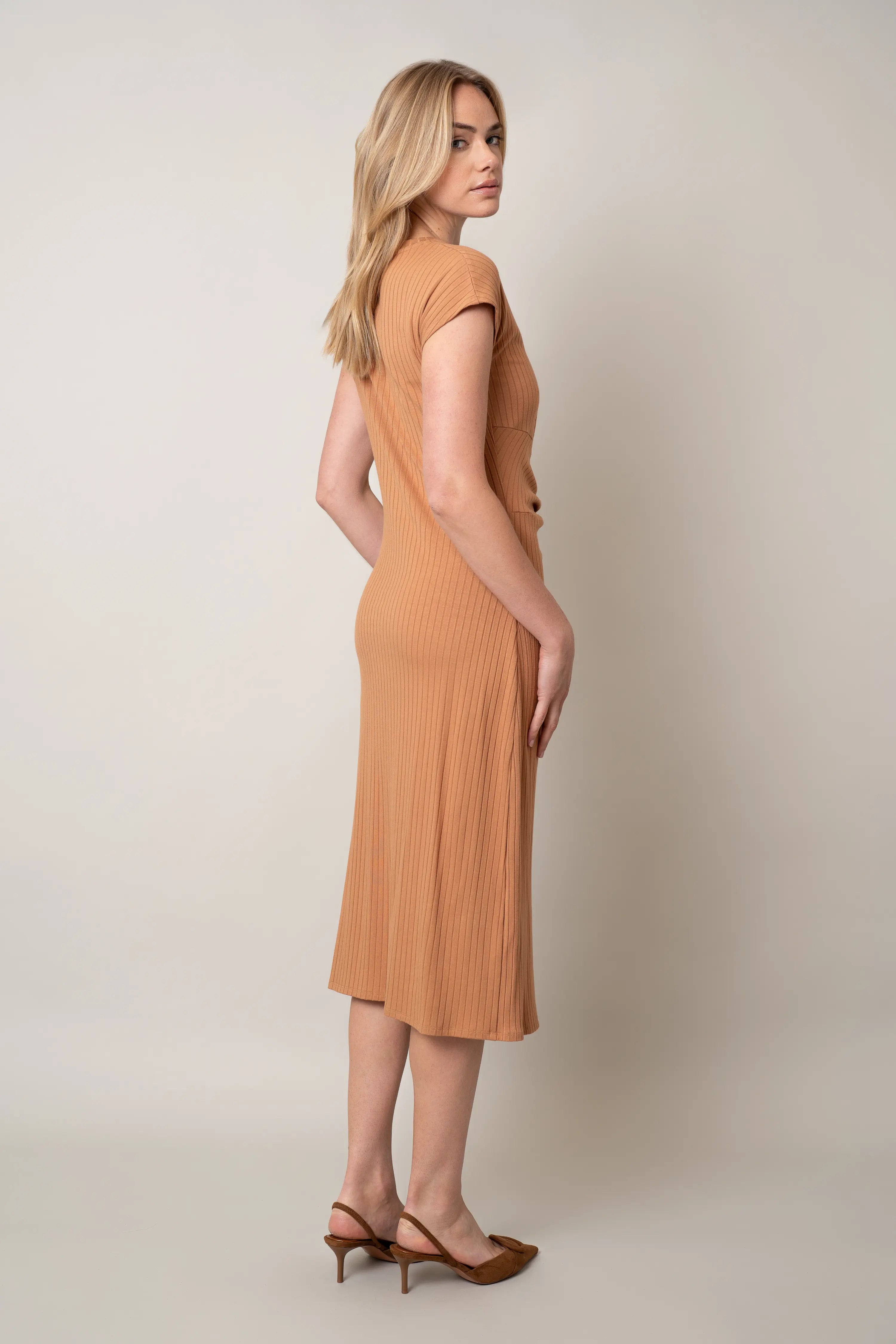 The Twist-Front Midi Dress