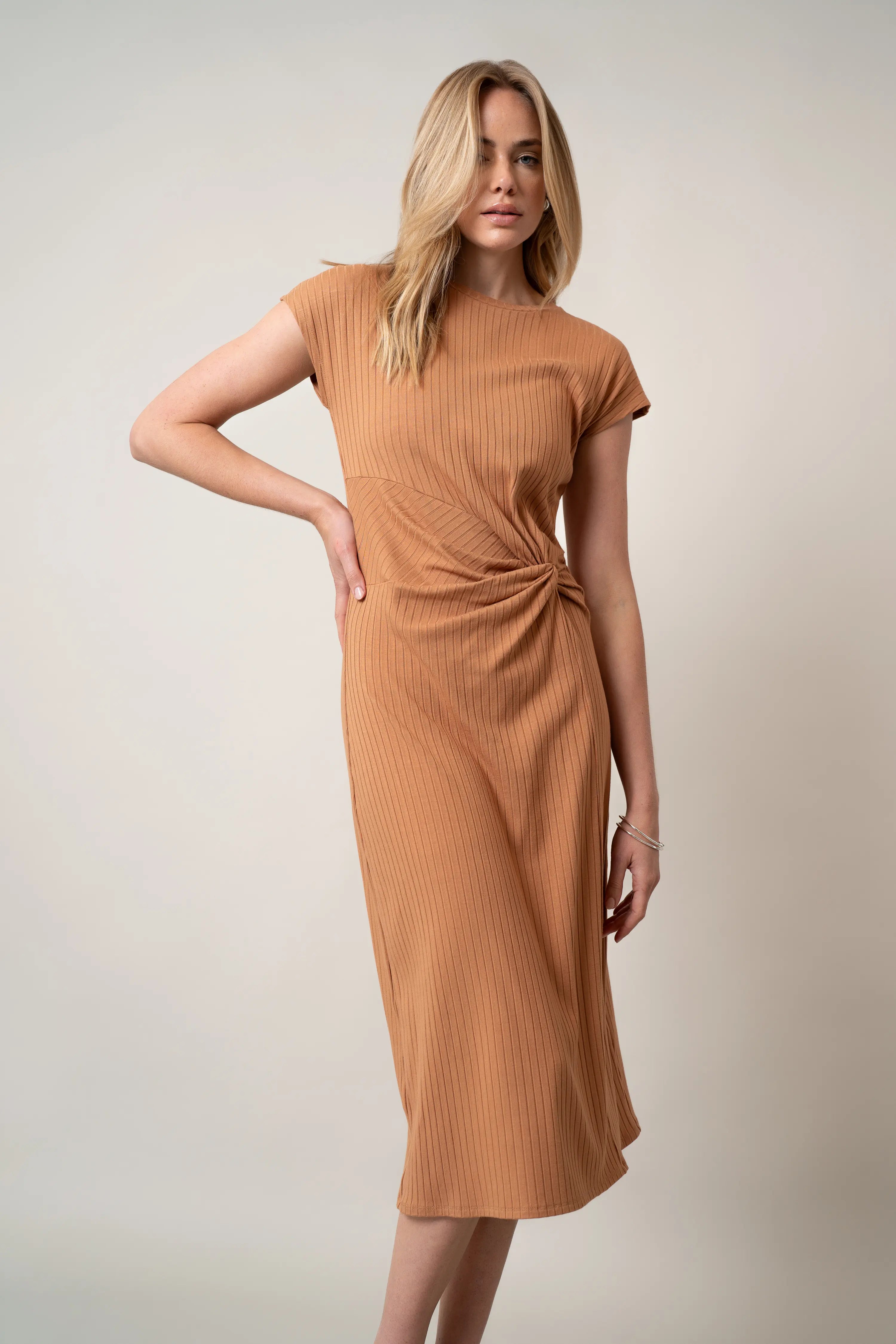 The Twist-Front Midi Dress