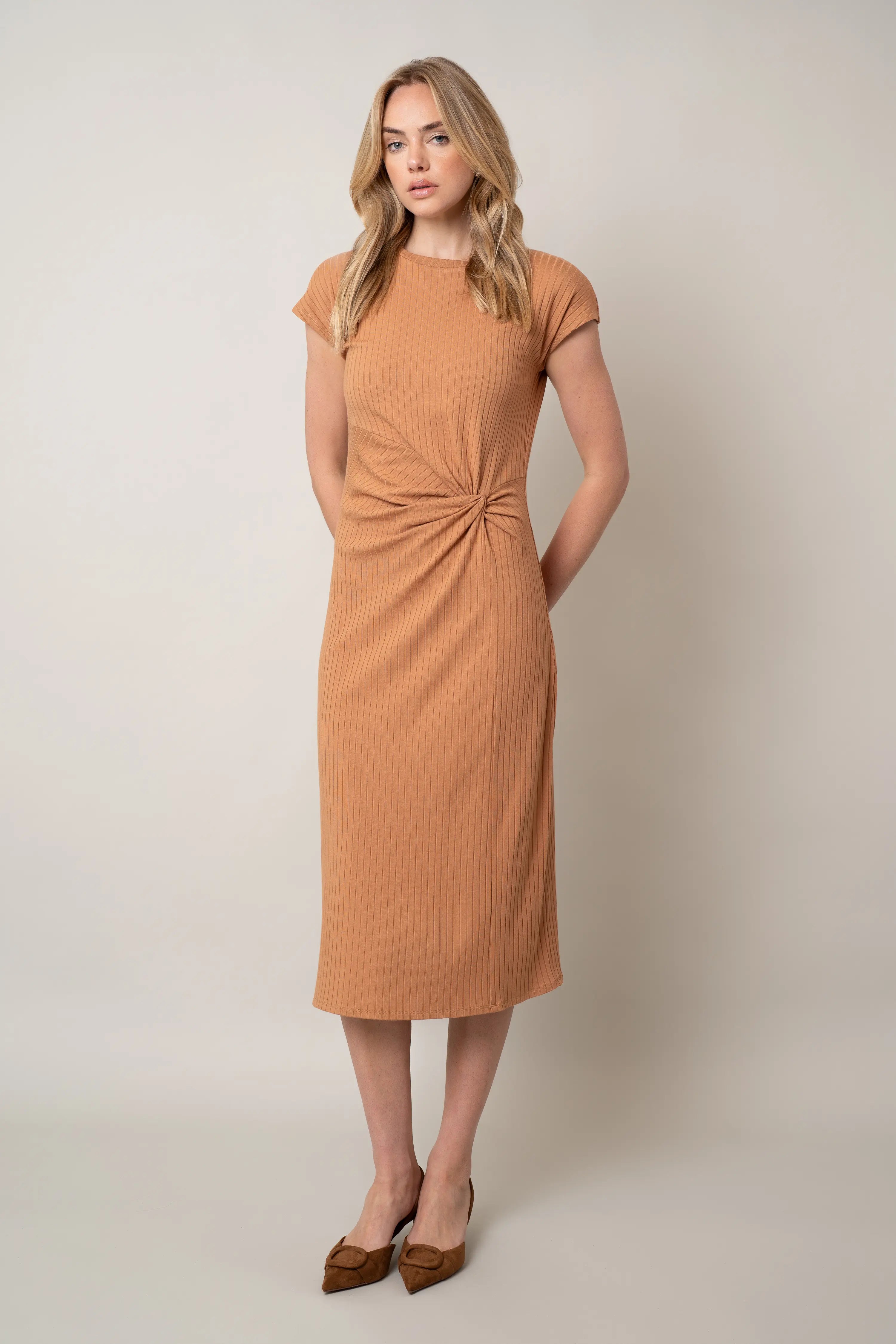 The Twist-Front Midi Dress