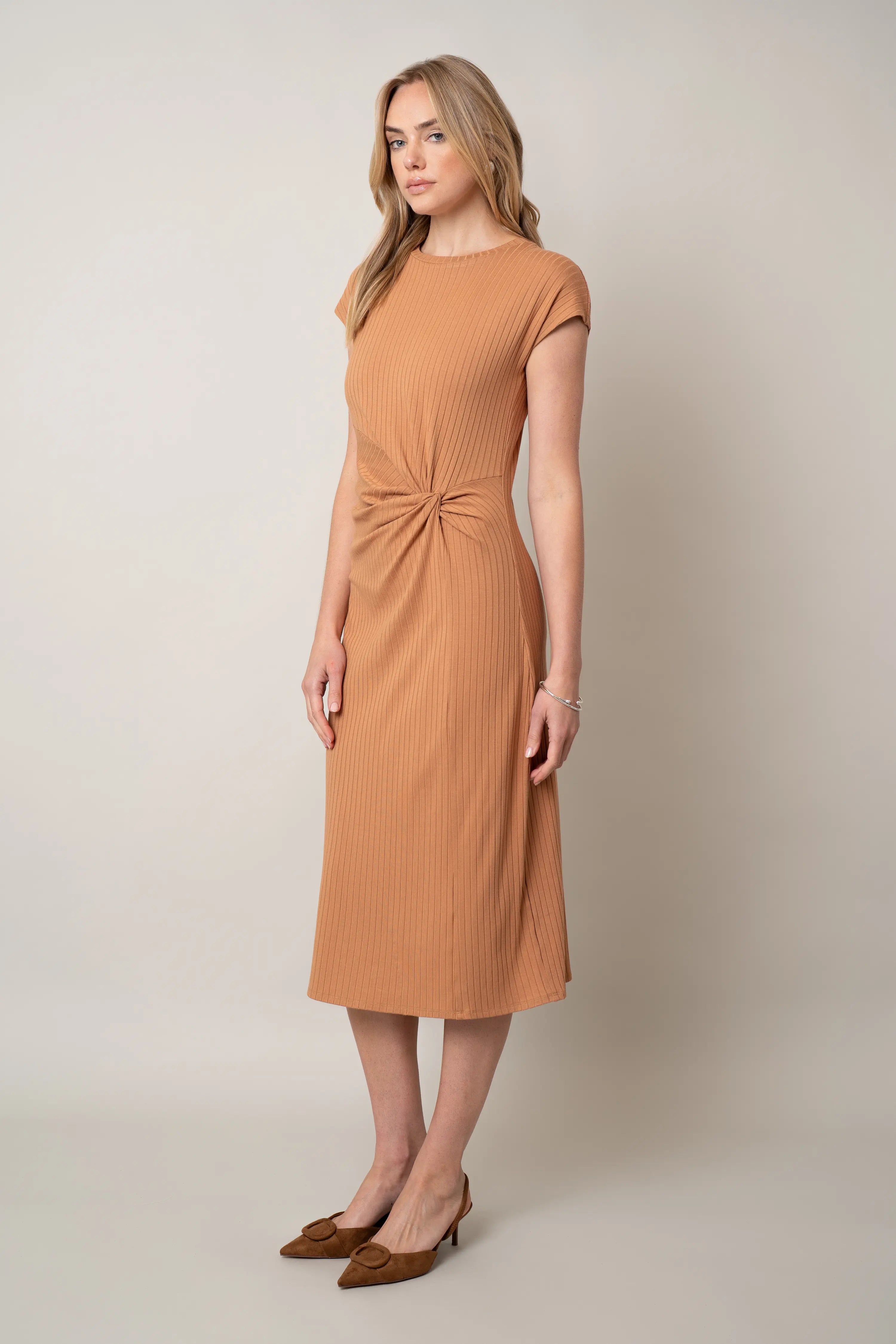 The Twist-Front Midi Dress
