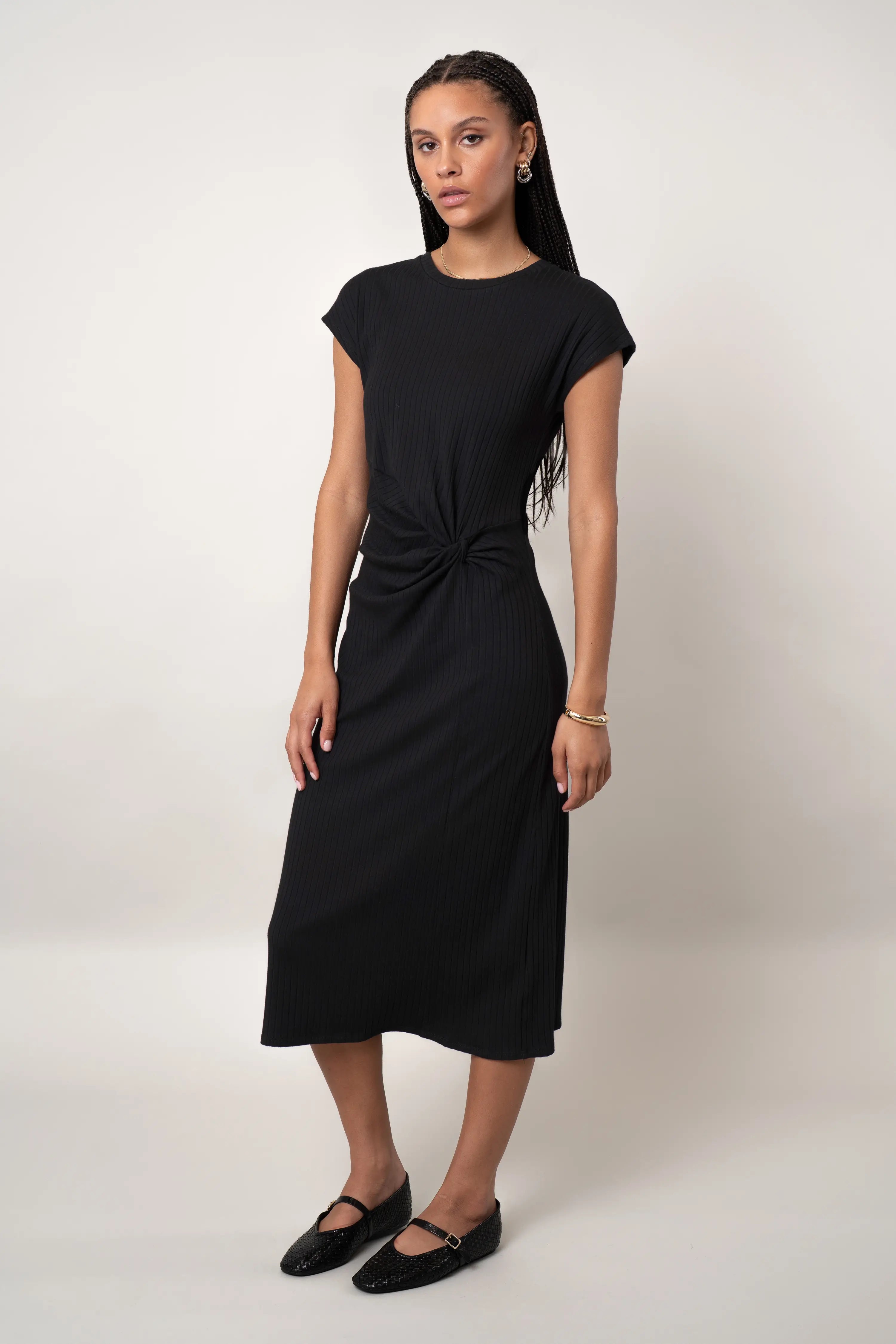 The Twist-Front Midi Dress