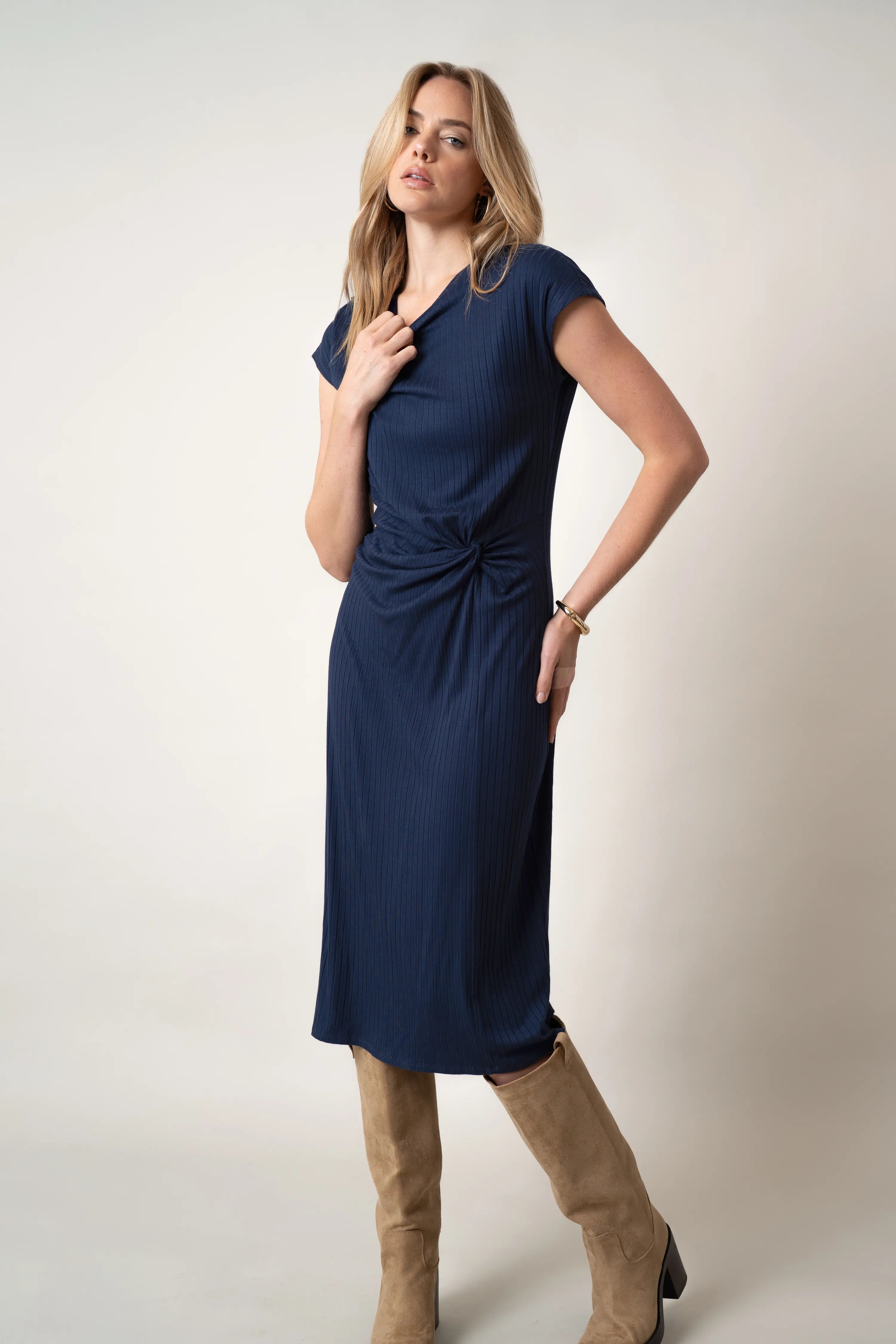 The Twist-Front Midi Dress