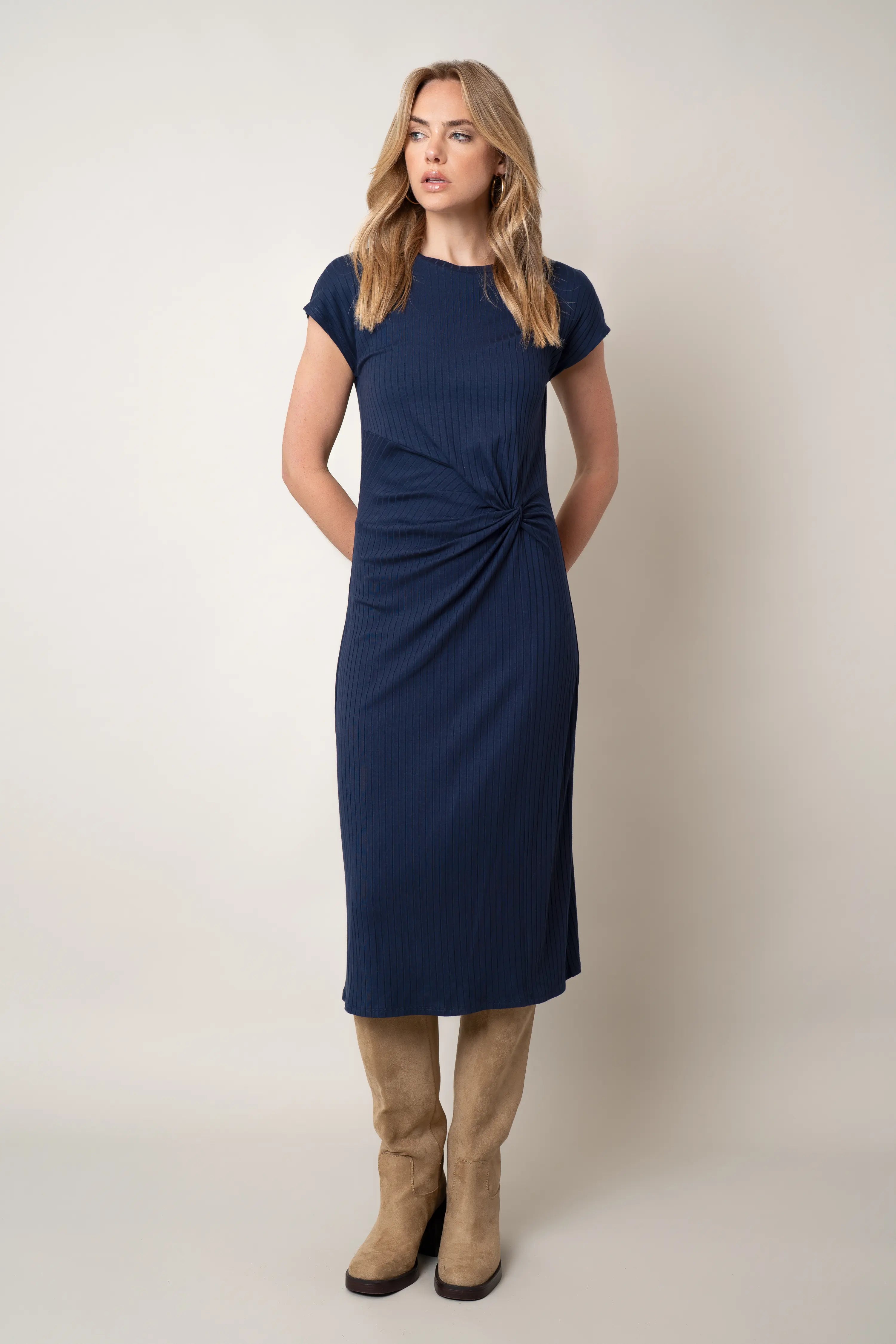 The Twist-Front Midi Dress