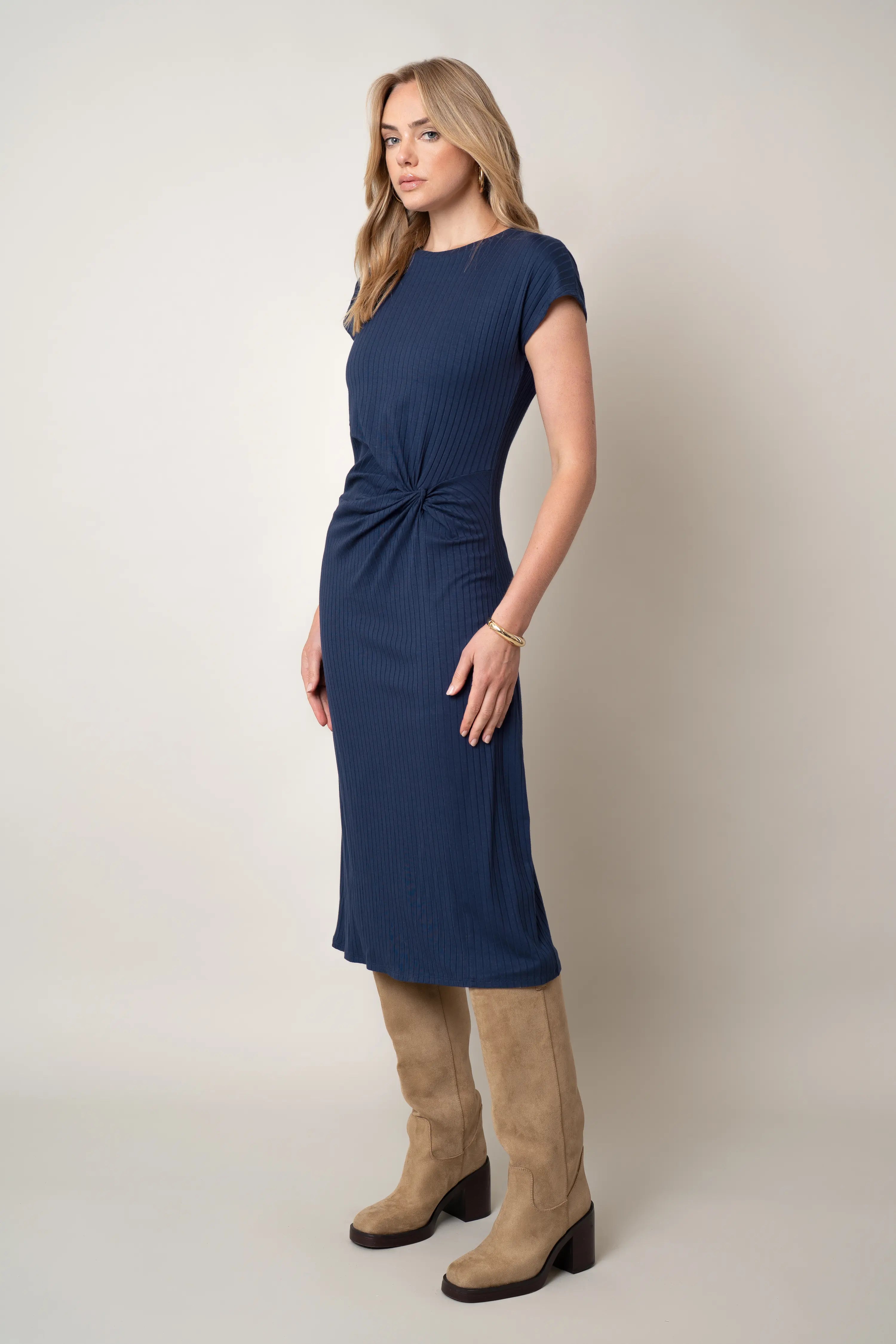 The Twist-Front Midi Dress