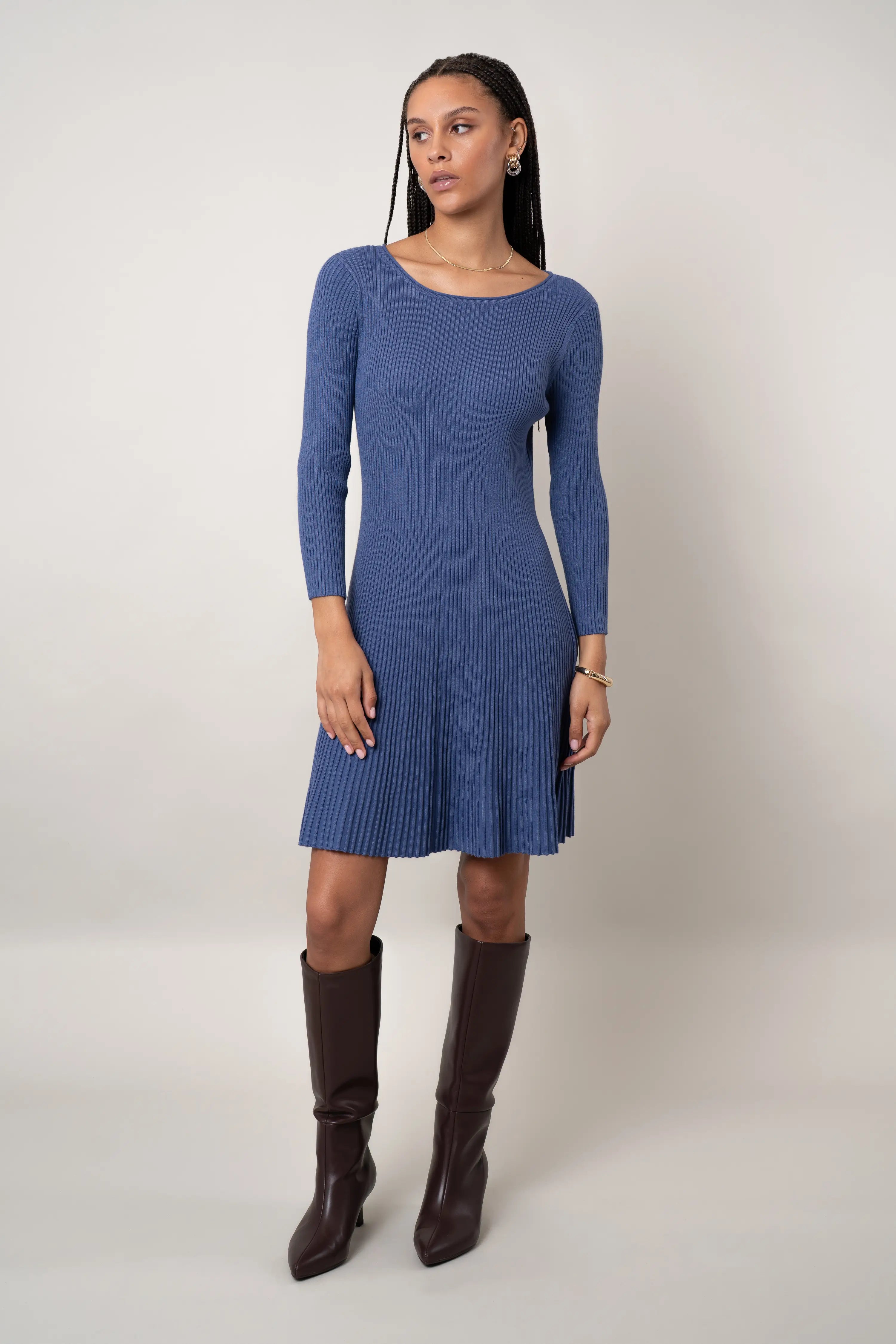 The Pleated Knit Dress