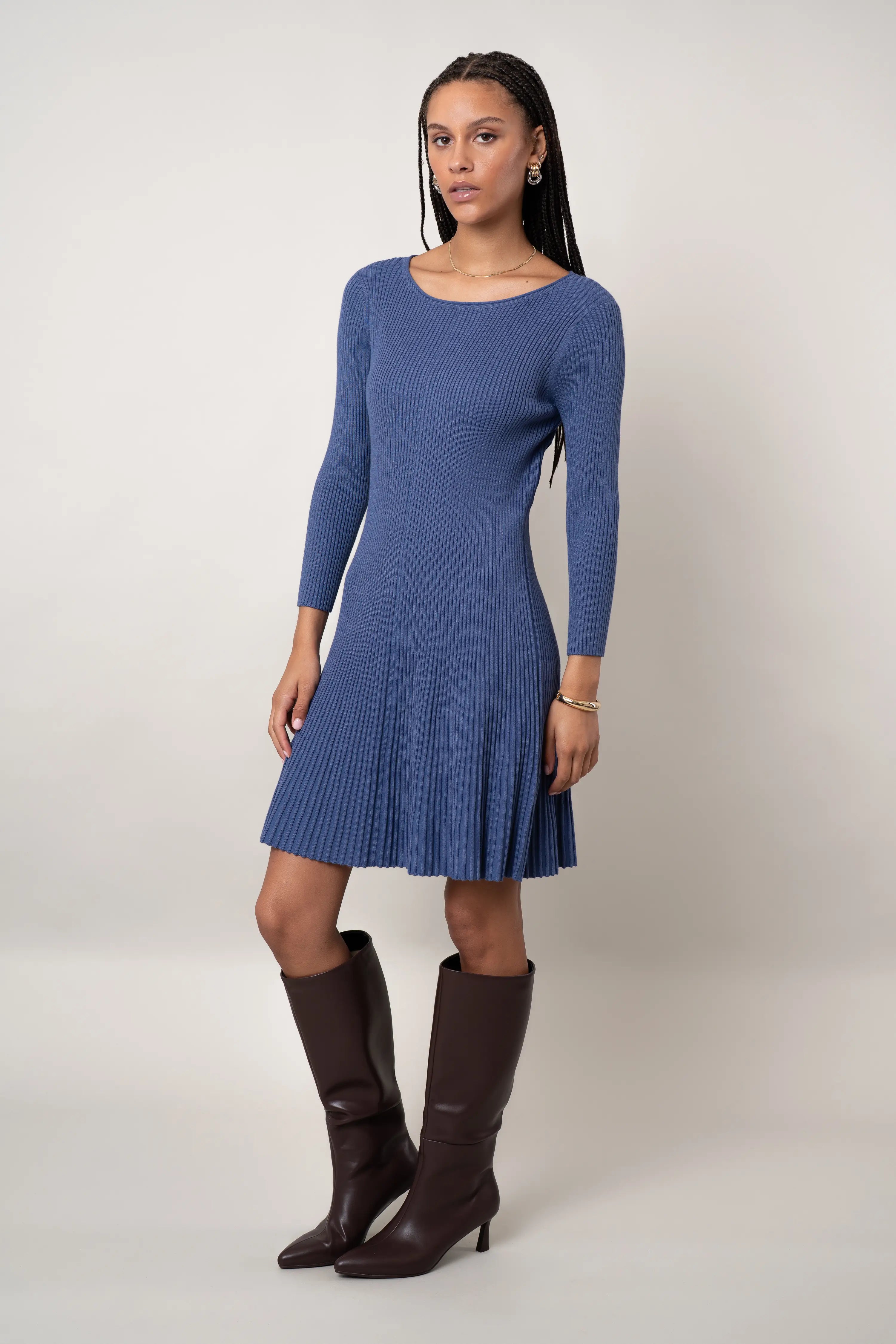 The Pleated Knit Dress