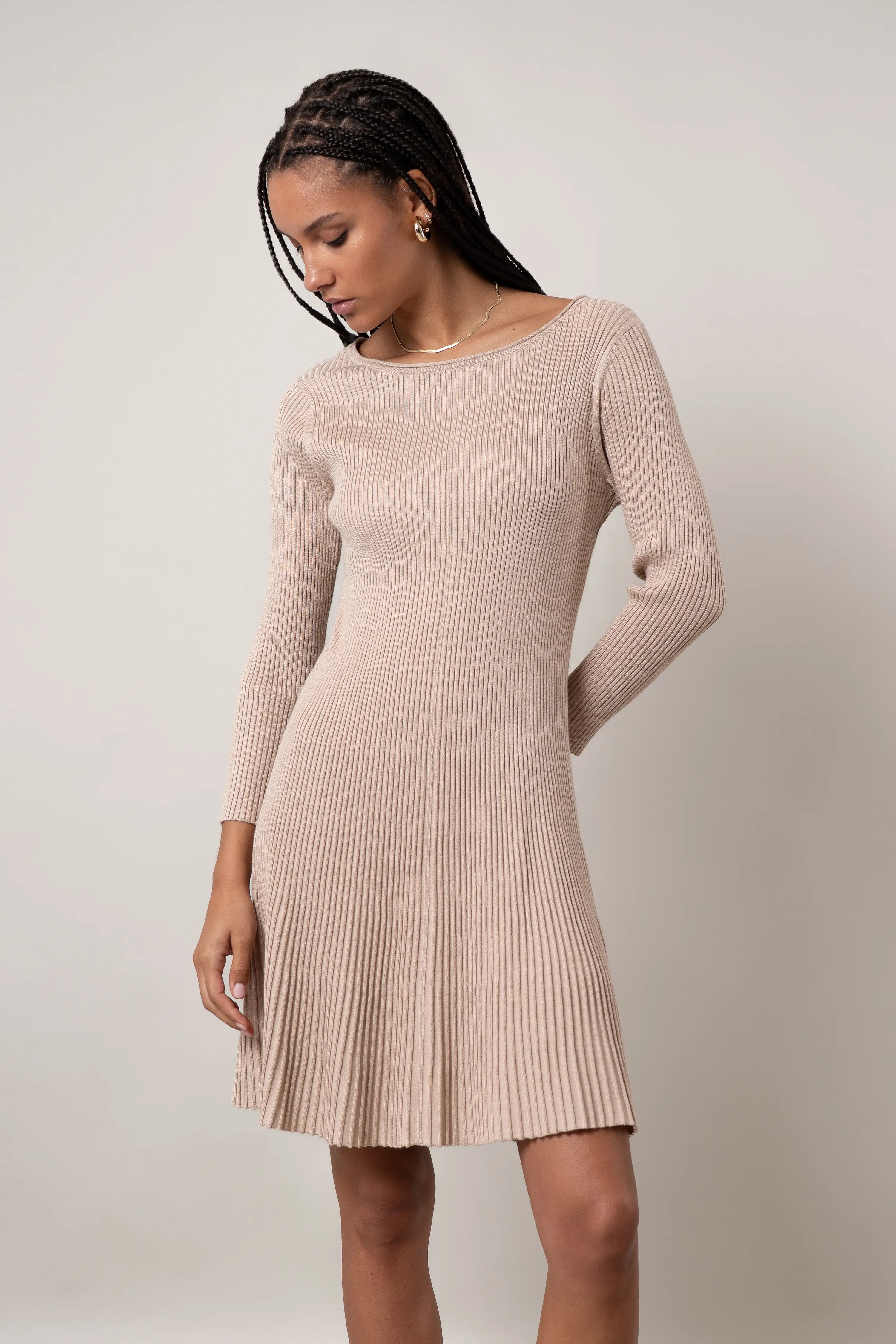 The Pleated Knit Dress