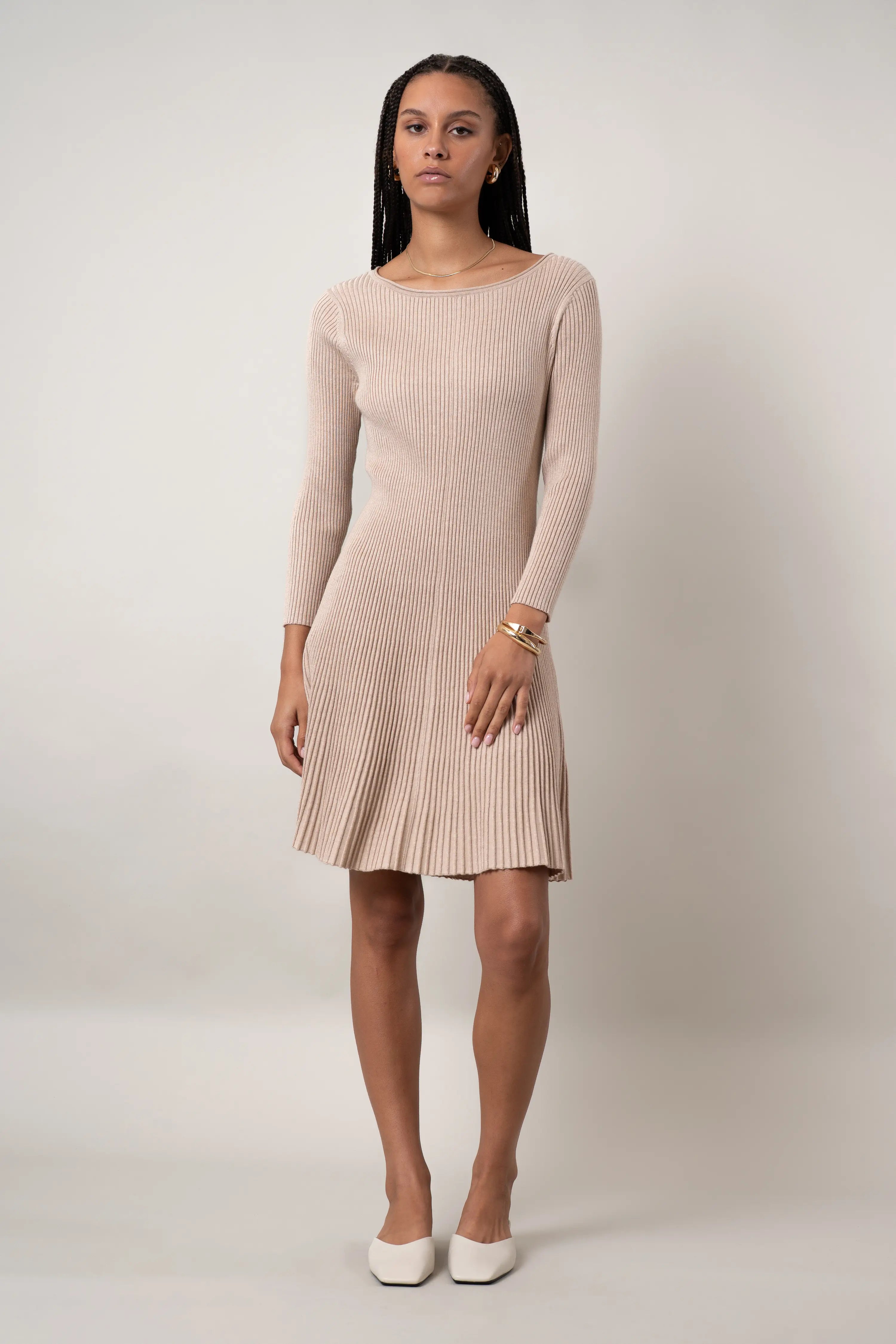 The Pleated Knit Dress