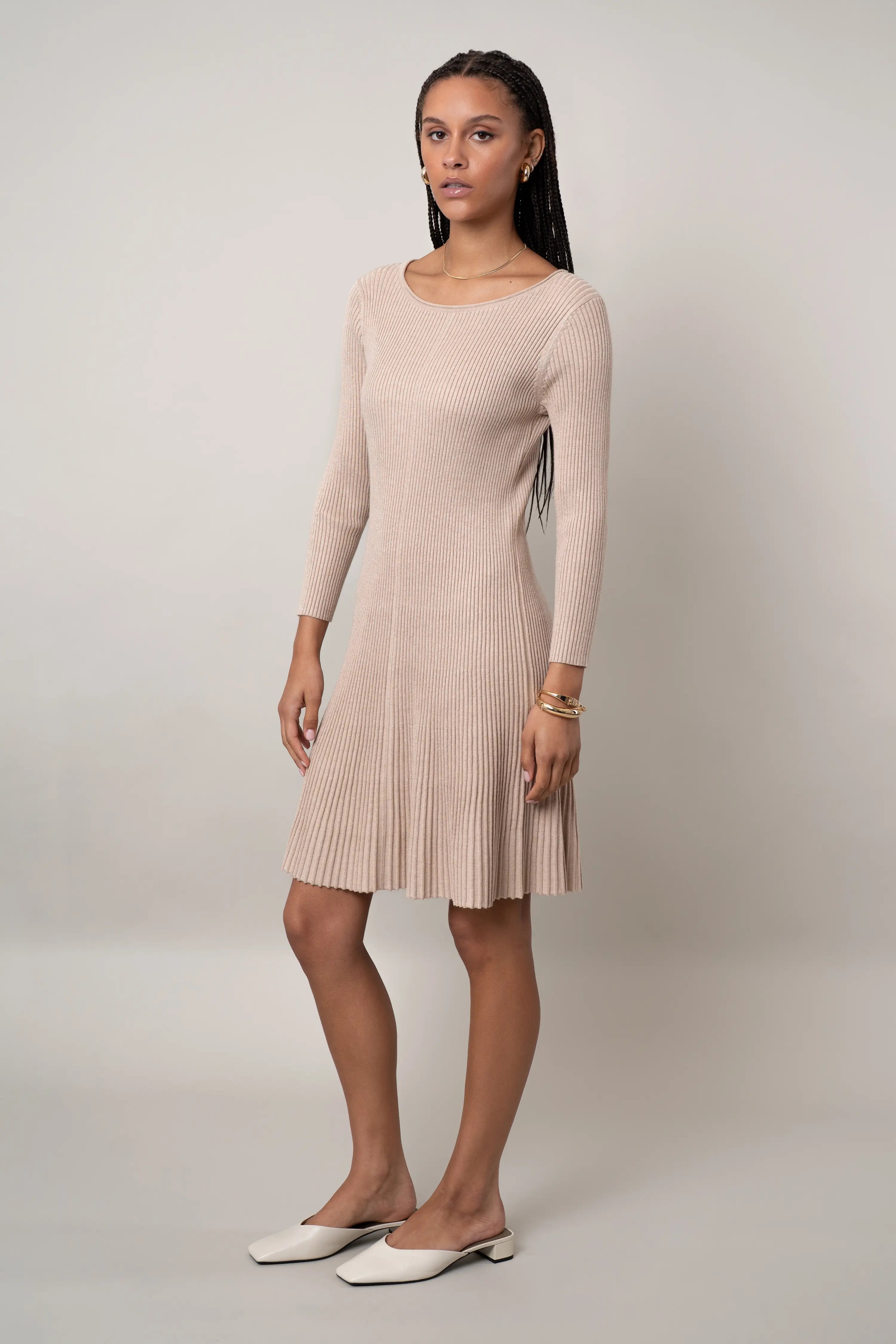 The Pleated Knit Dress