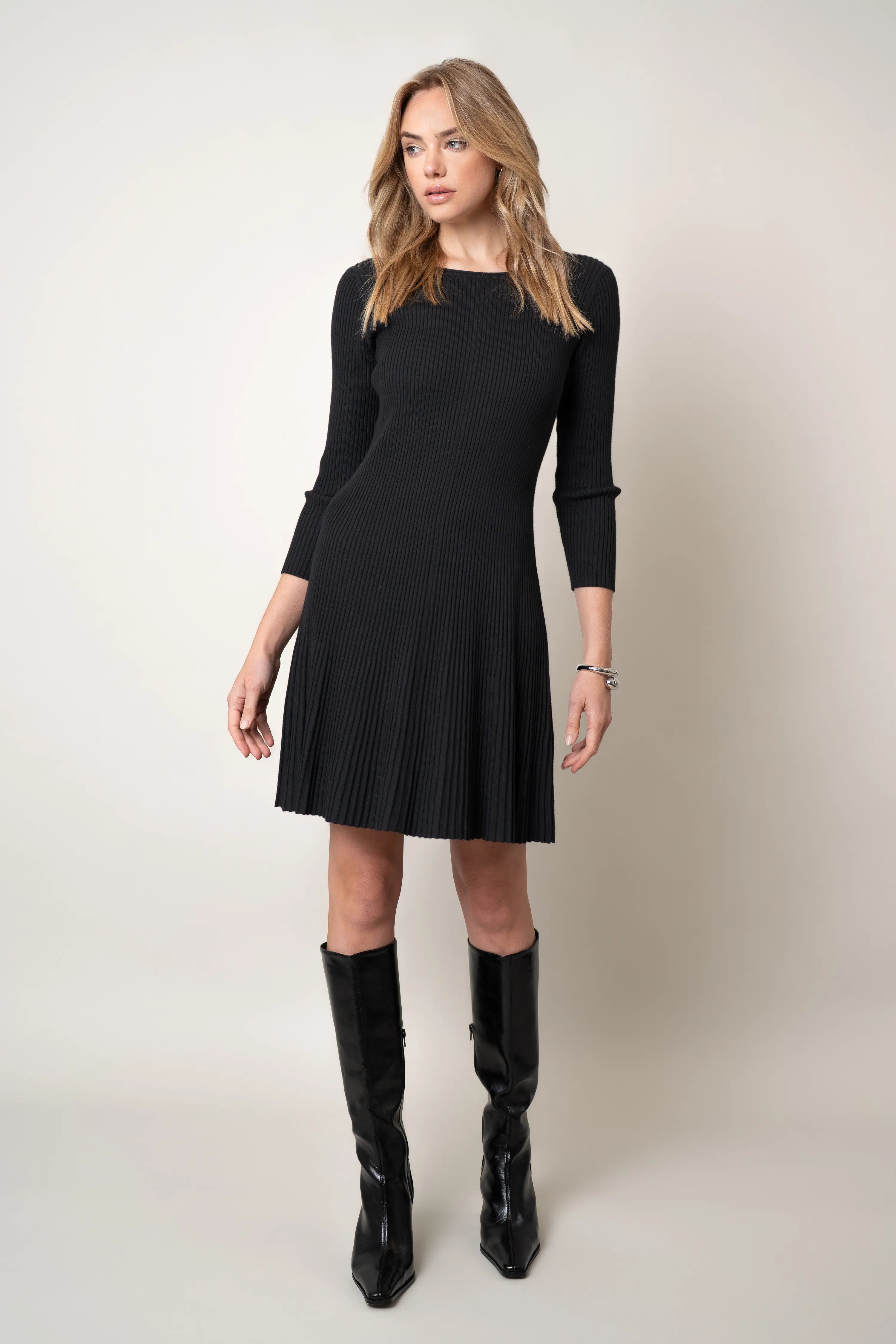 The Pleated Knit Dress