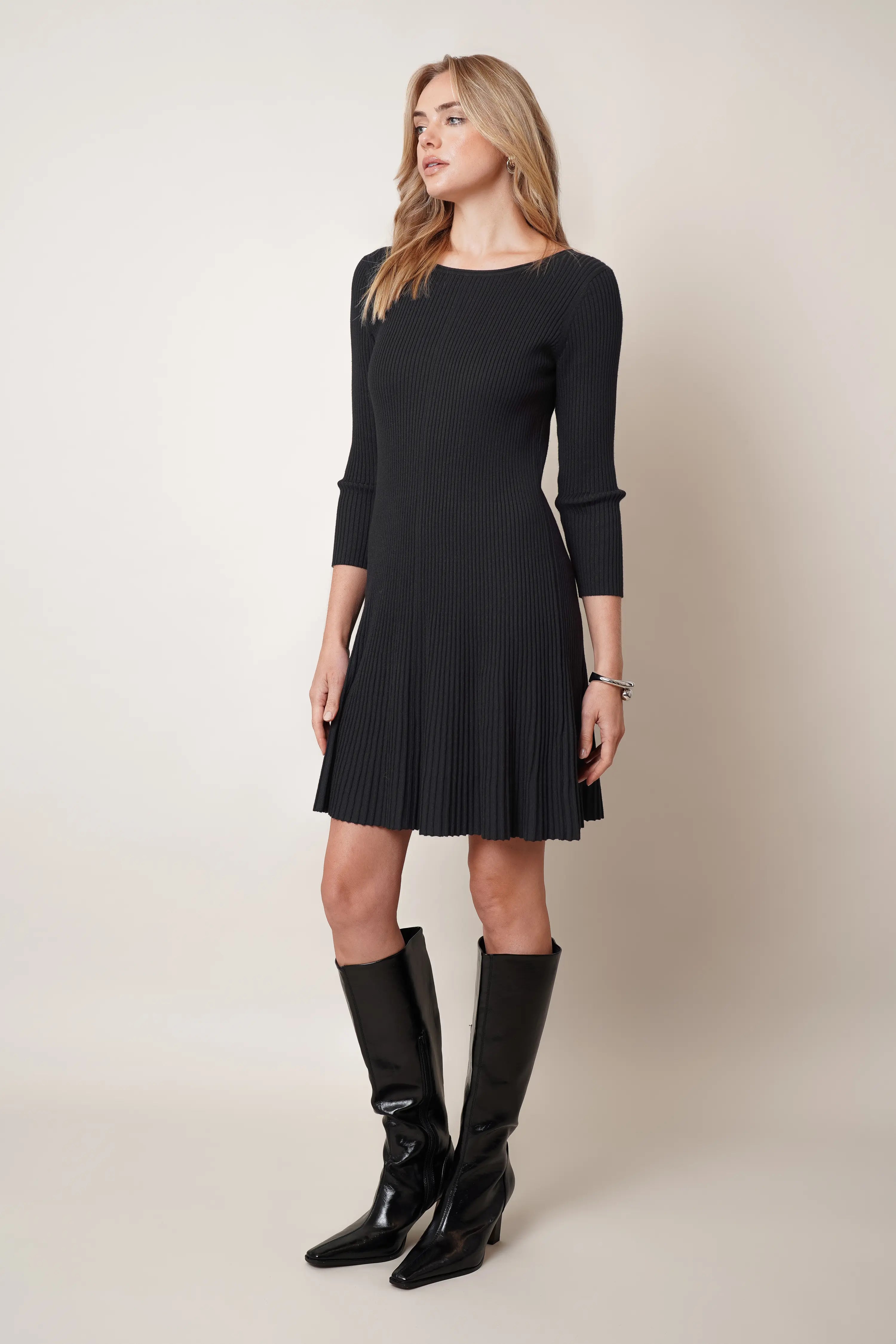 The Pleated Knit Dress