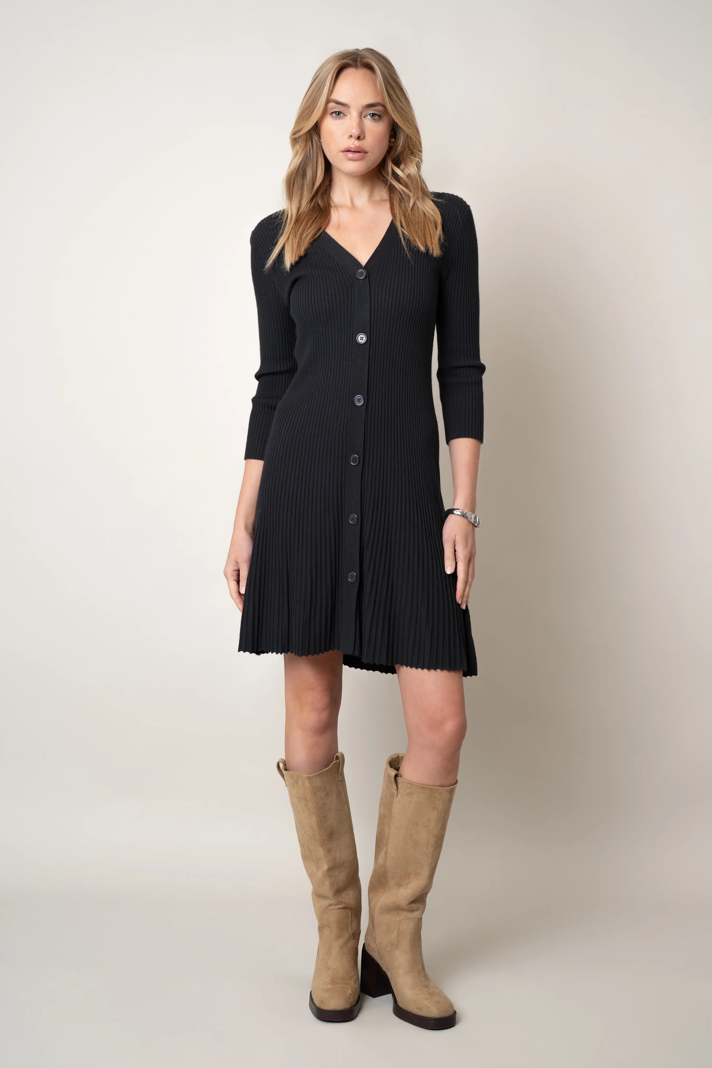 The Button-Front Knit Dress
