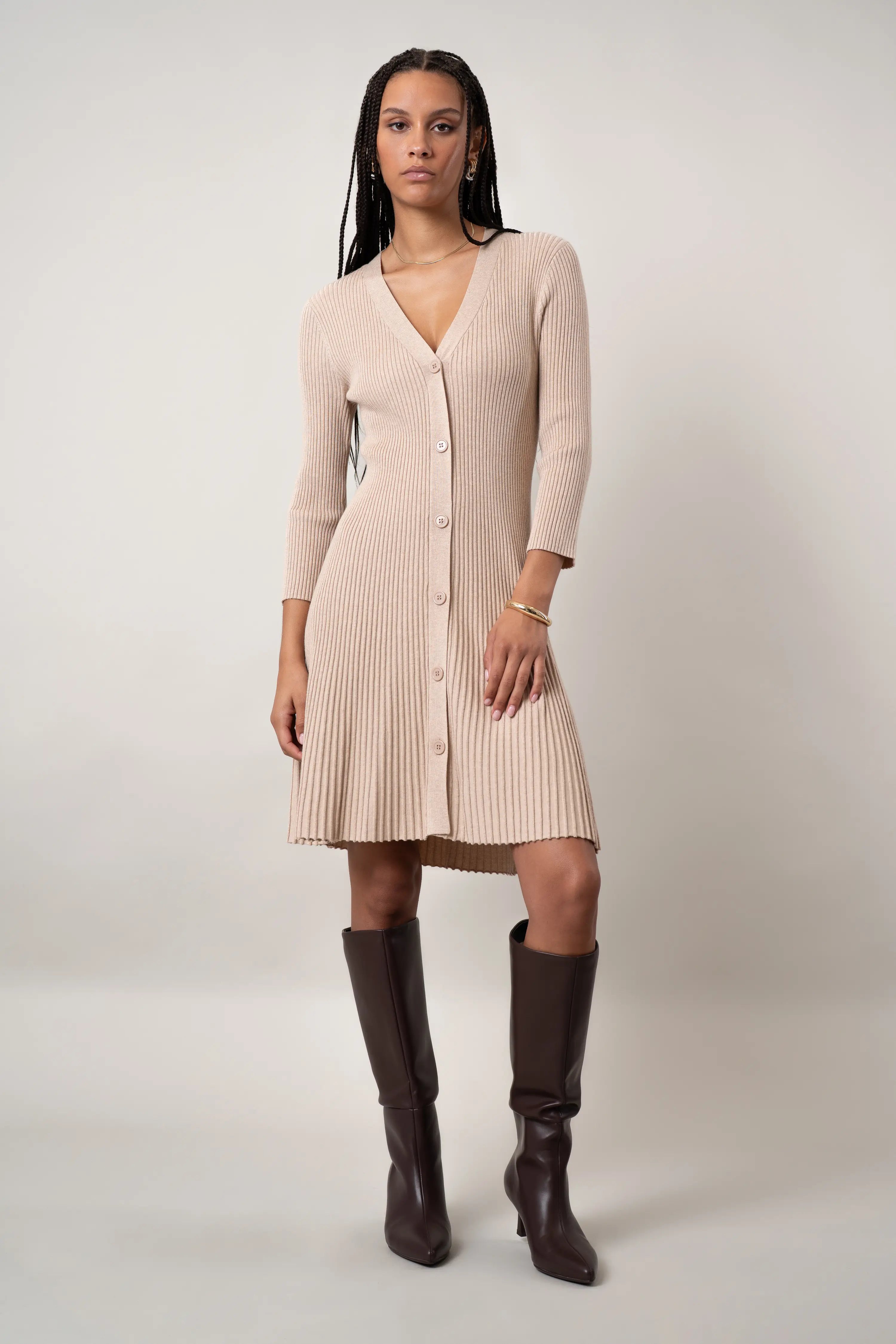 The Button-Front Knit Dress