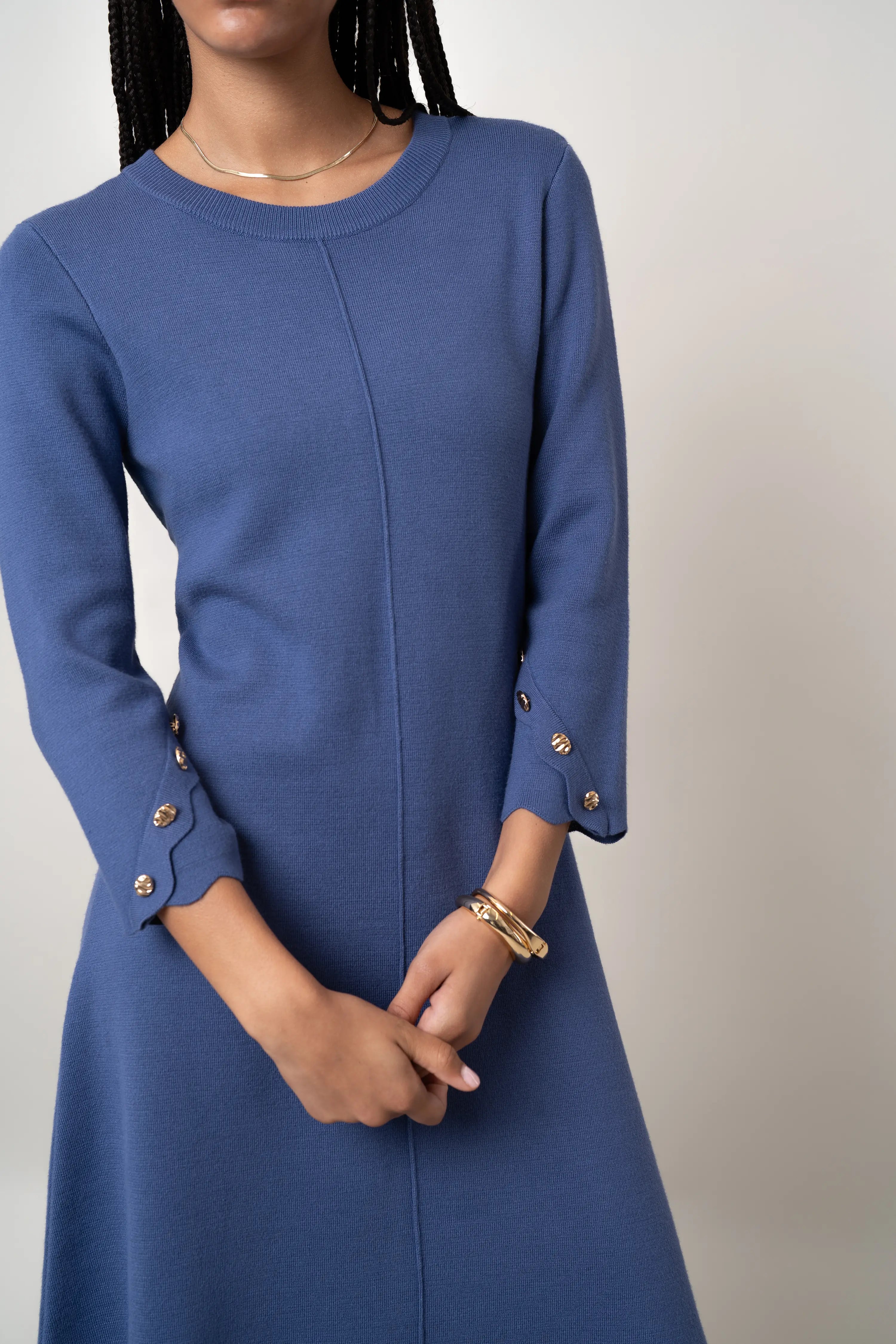 The Scalloped Hem Knit Dress