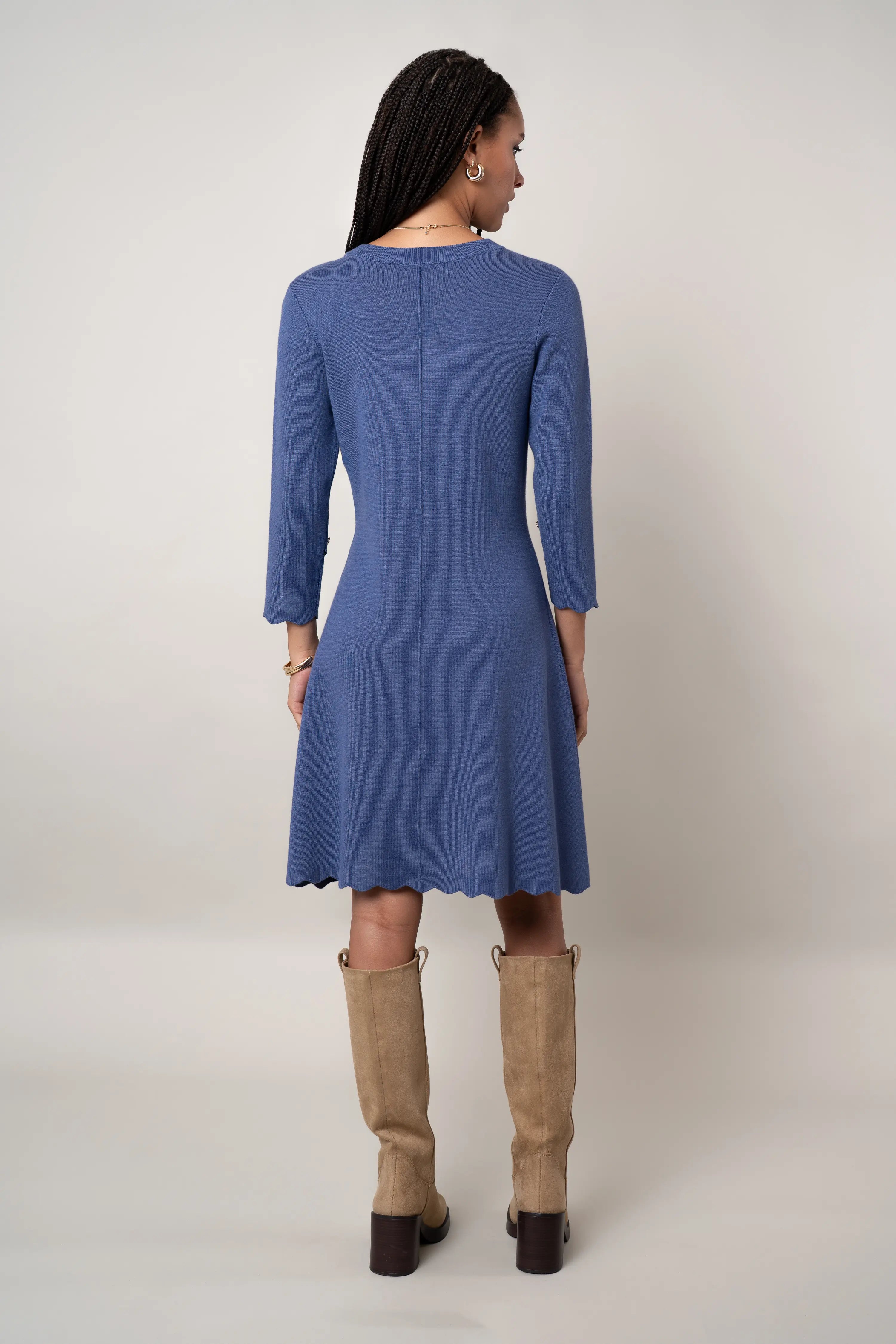 The Scalloped Hem Knit Dress