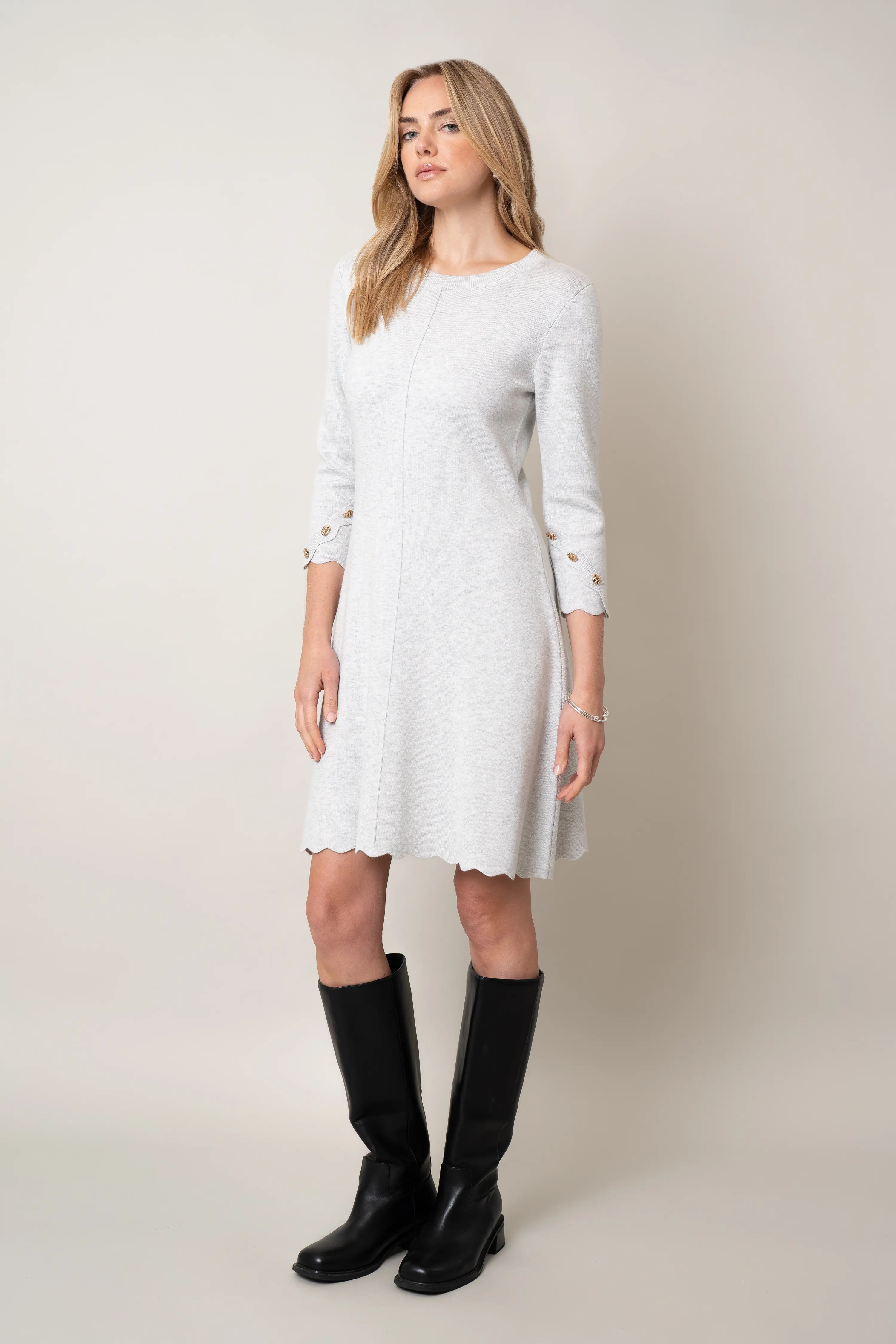 The Scalloped Hem Knit Dress