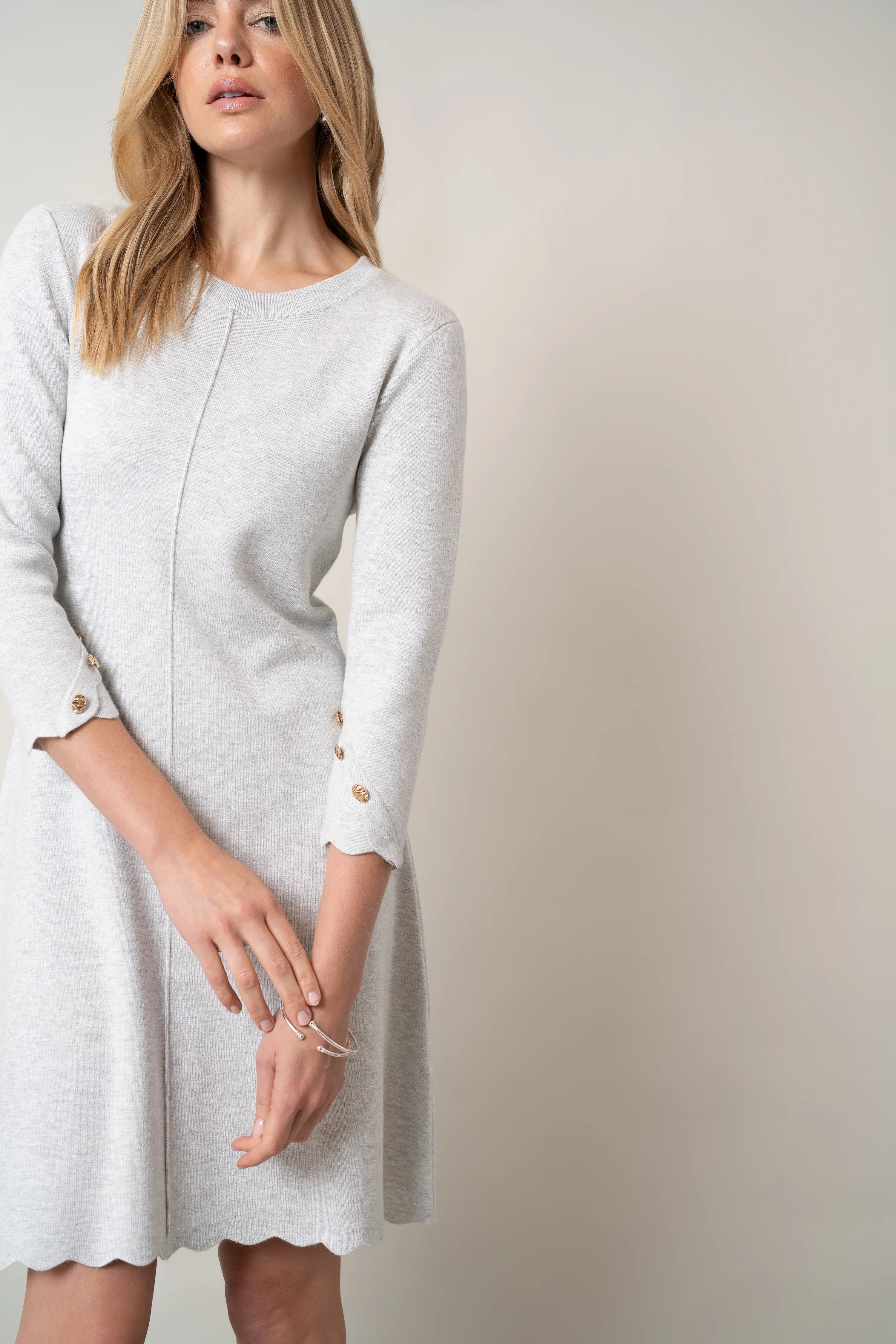 The Scalloped Hem Knit Dress